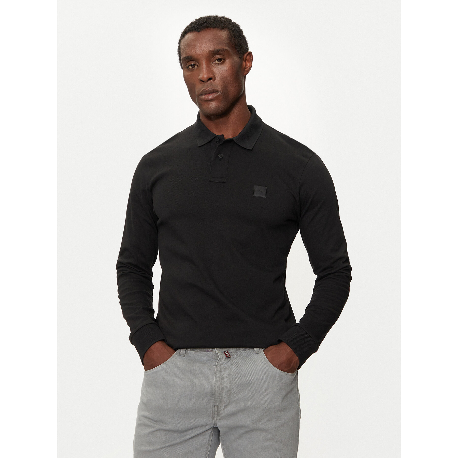 Boss Polo majica Passerby 50507704 Črna Slim Fit