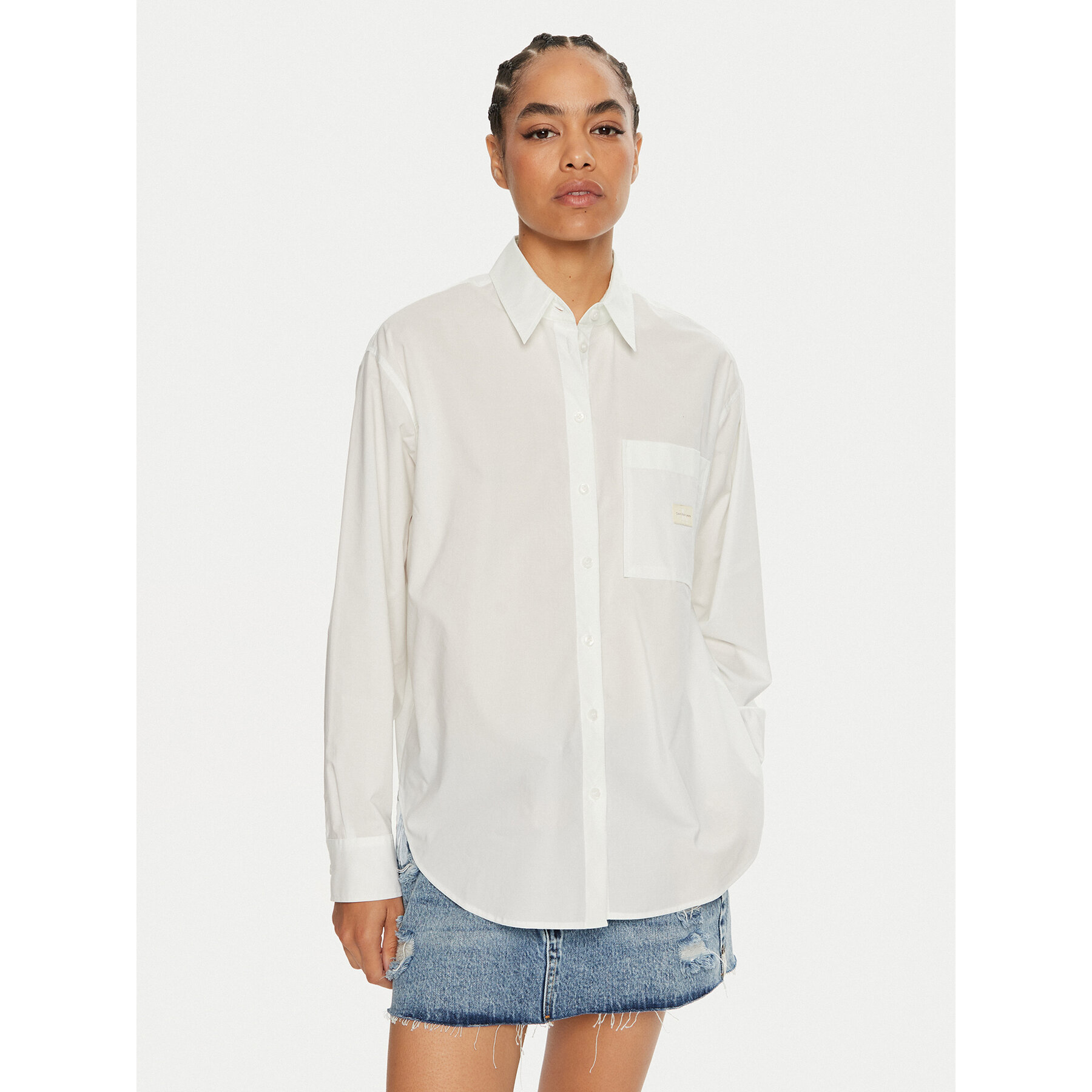 Calvin Klein Jeans Hemd J20J224436 Weiß Relaxed Fit