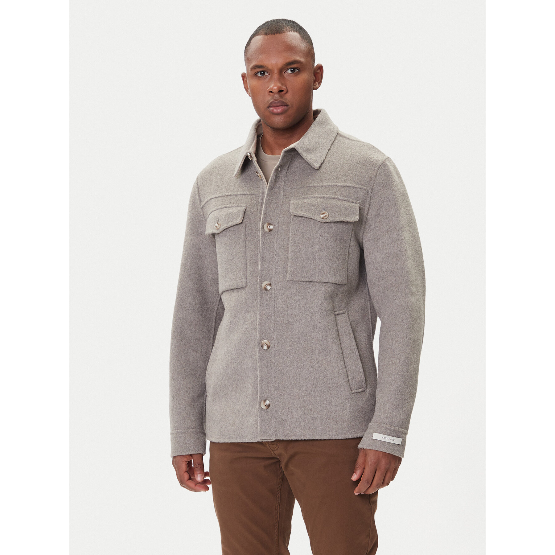 Milestone Hemdjacke MSBorgo 530755 60460 Grau Regular Fit