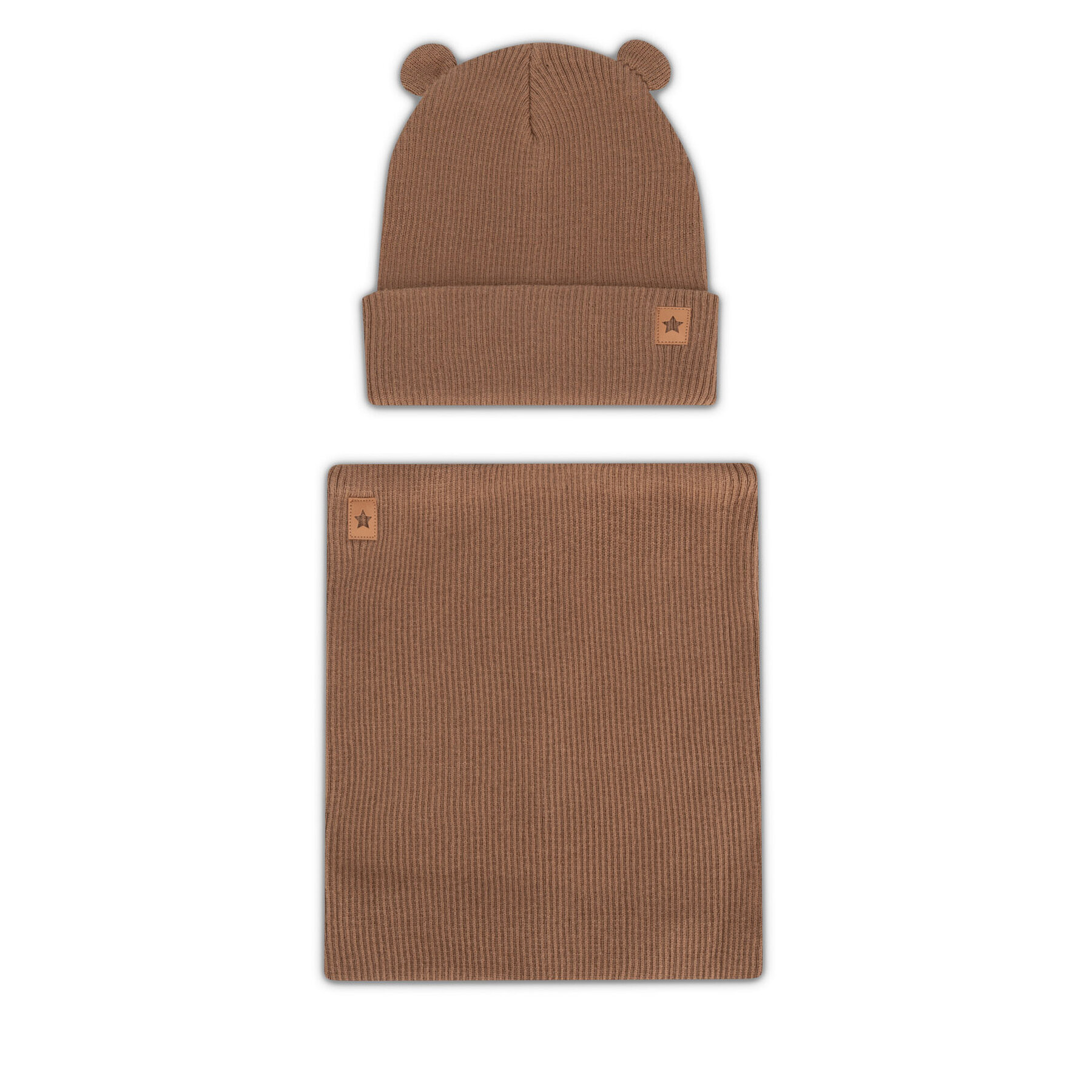 Set căciulă și fular tip guler Action Boy 8KF-001-AW24 Maro