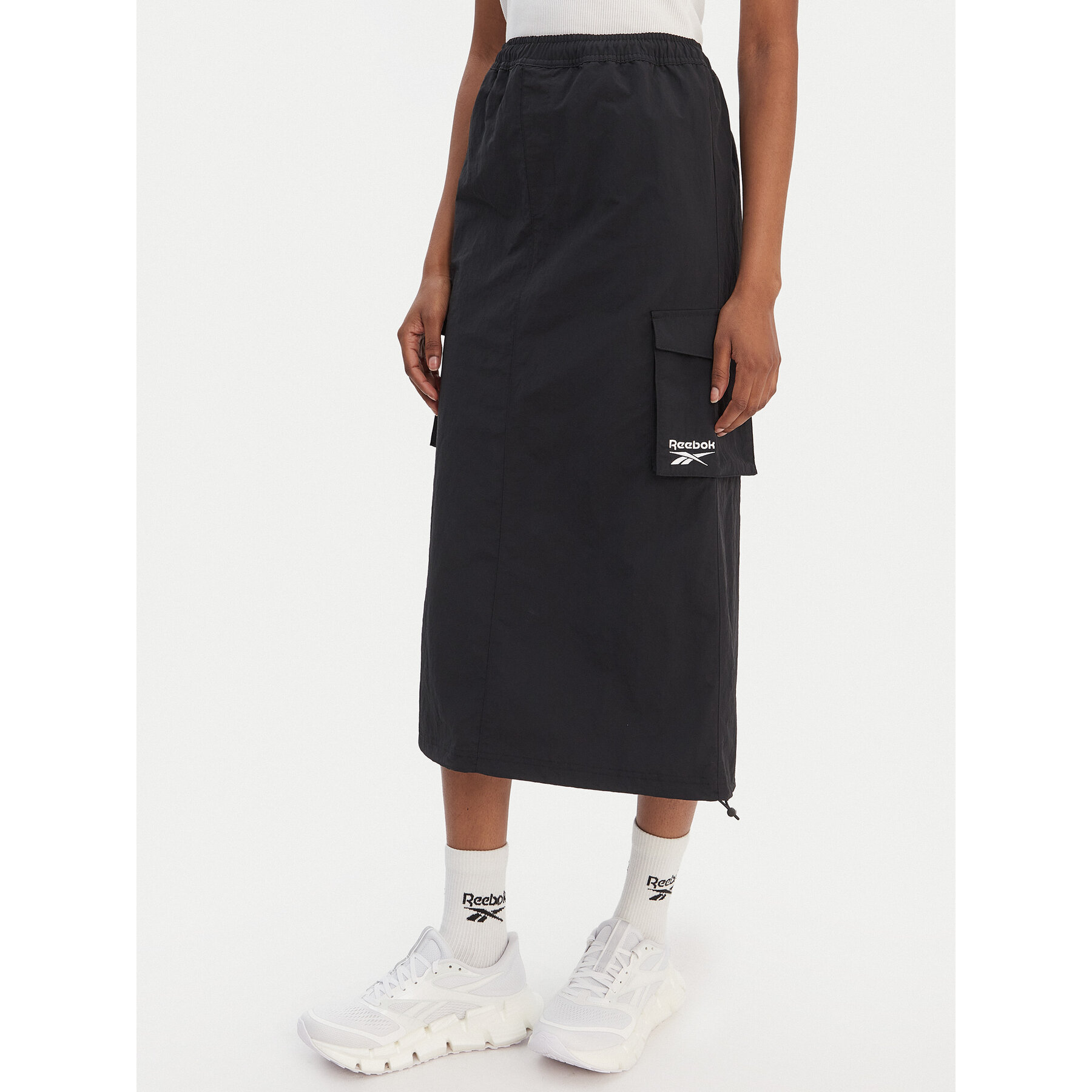 Reebok Φούστα midi Gabrielle RK25513CCW Μαύρο Regular Fit