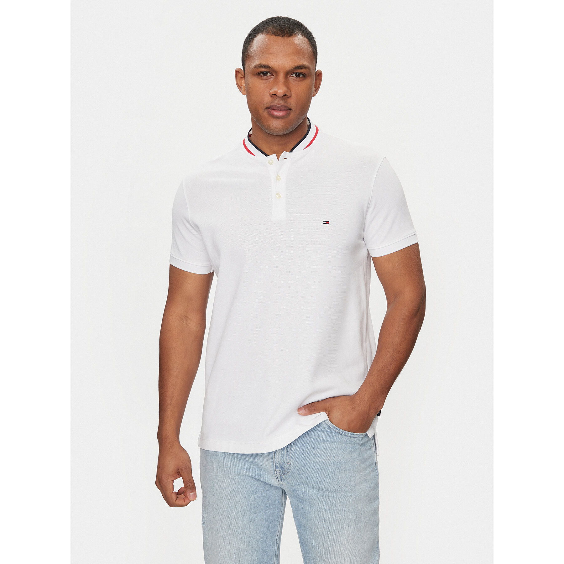 Tommy Hilfiger Pólóing Mao MW0MW34752 Fehér Slim Fit