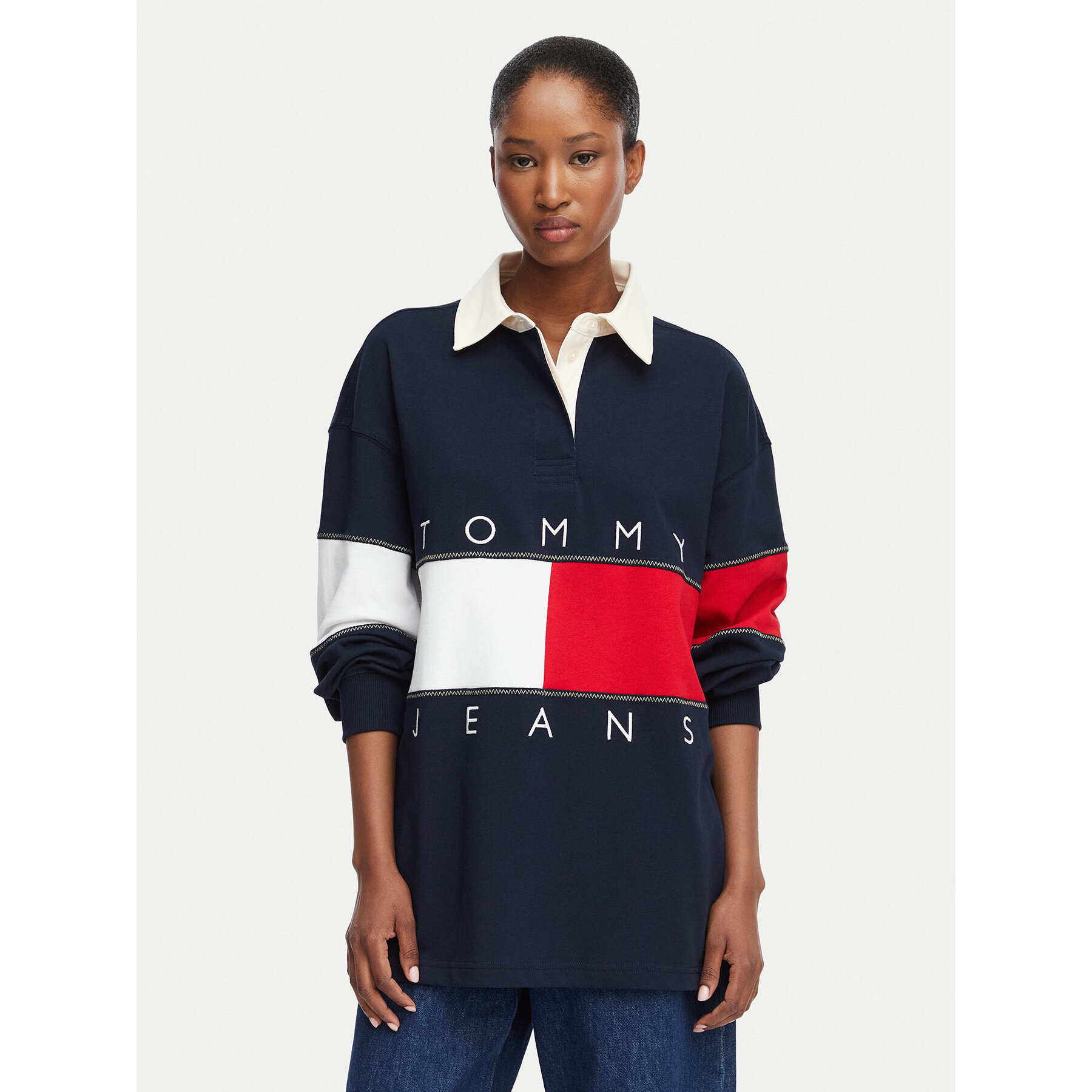 Tommy Jeans Sweatshirt Tjw Ovs DW0DW22827 Dunkelblau Oversize