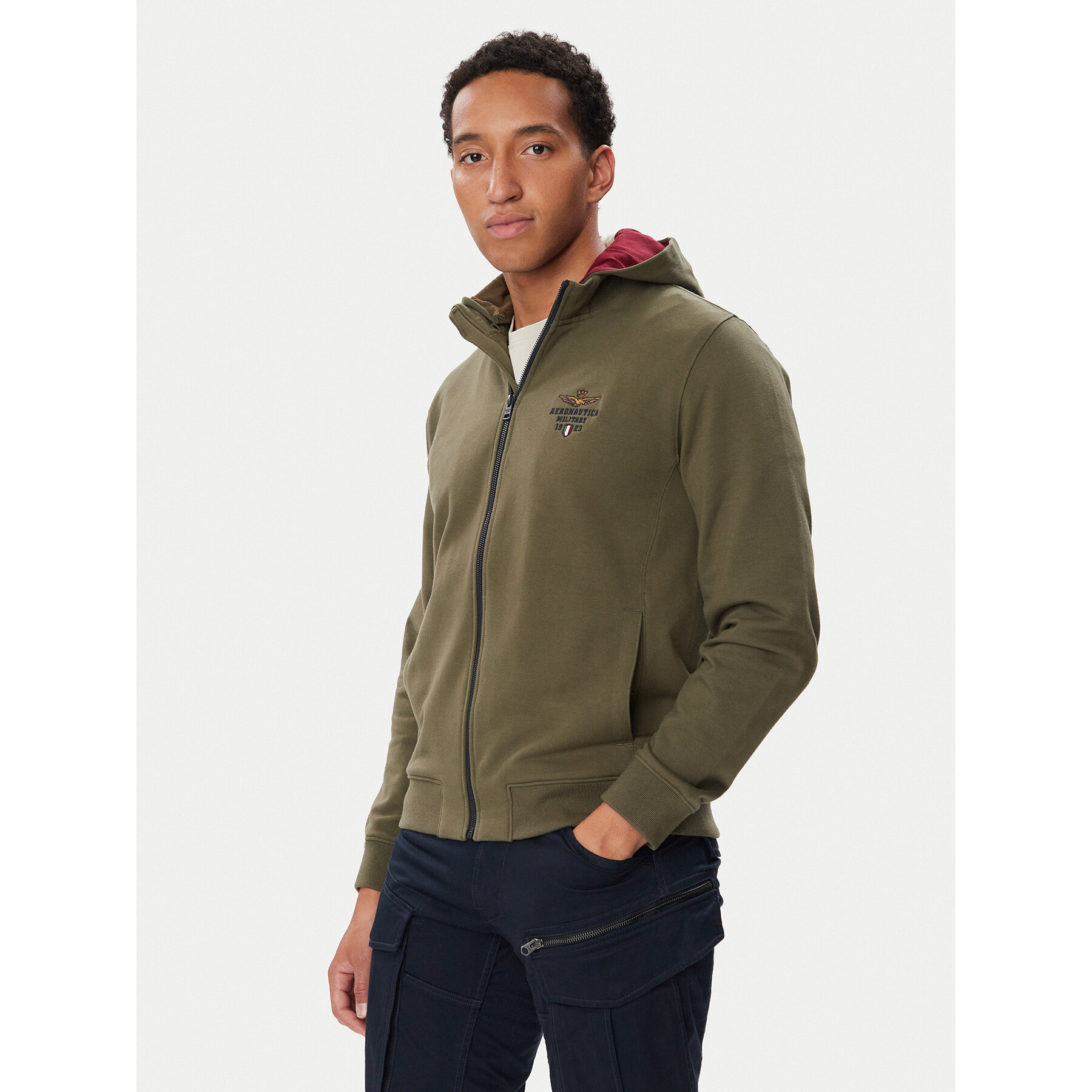 Aeronautica Militare Sweatshirt 262FE2097UF00662 Khakifarben Regular Fit