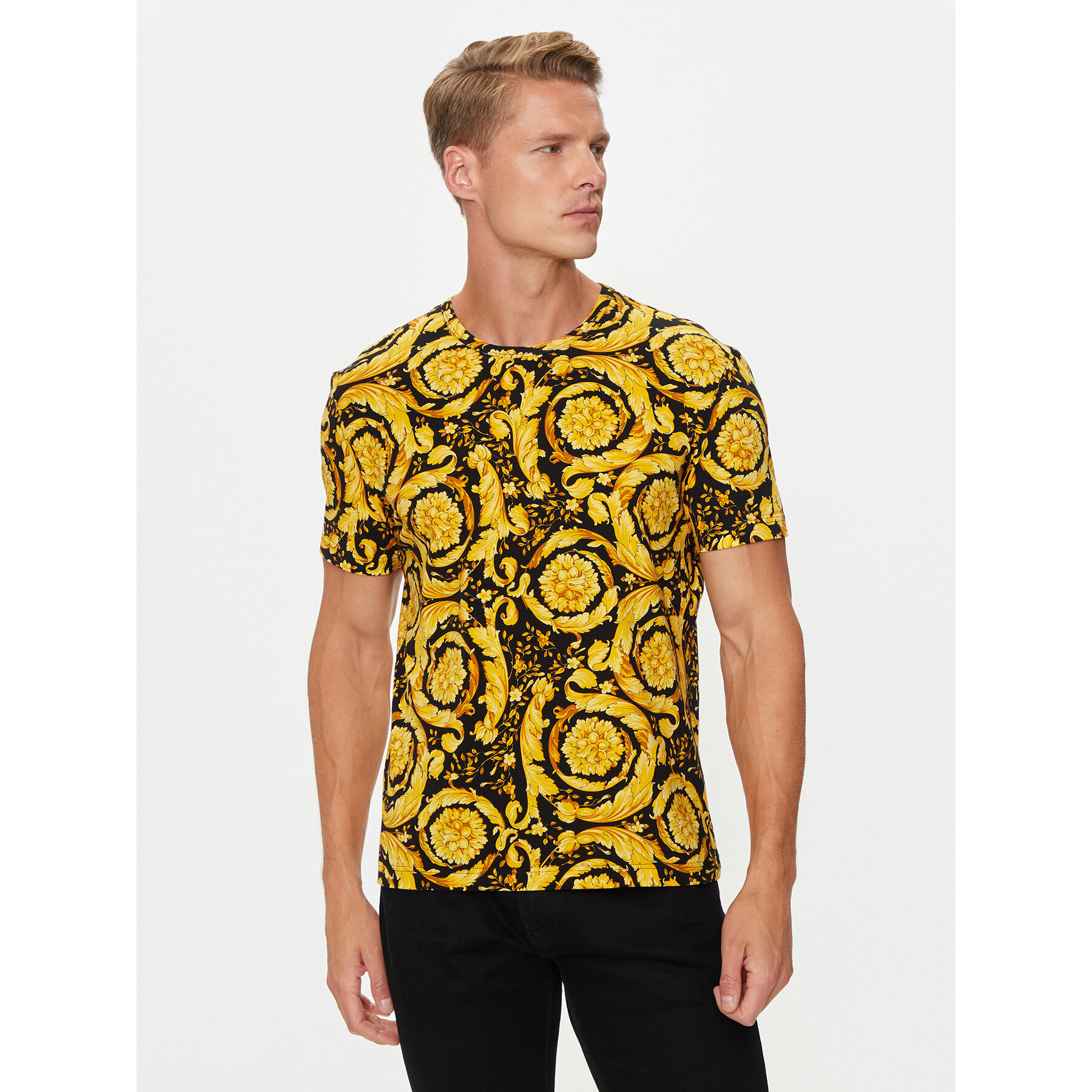 Versace T-shirt 1000959 1A11188 Giallo Regular Fit