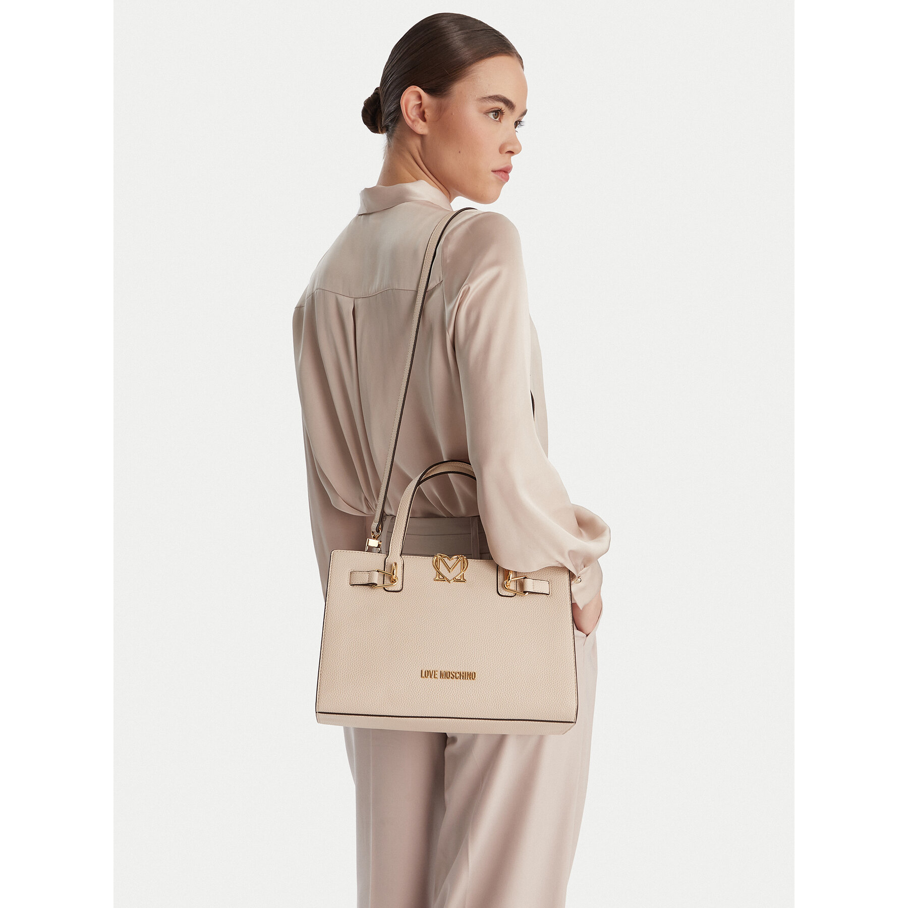 Geantă LOVE MOSCHINO JC4126PP1OLM0110 Crem