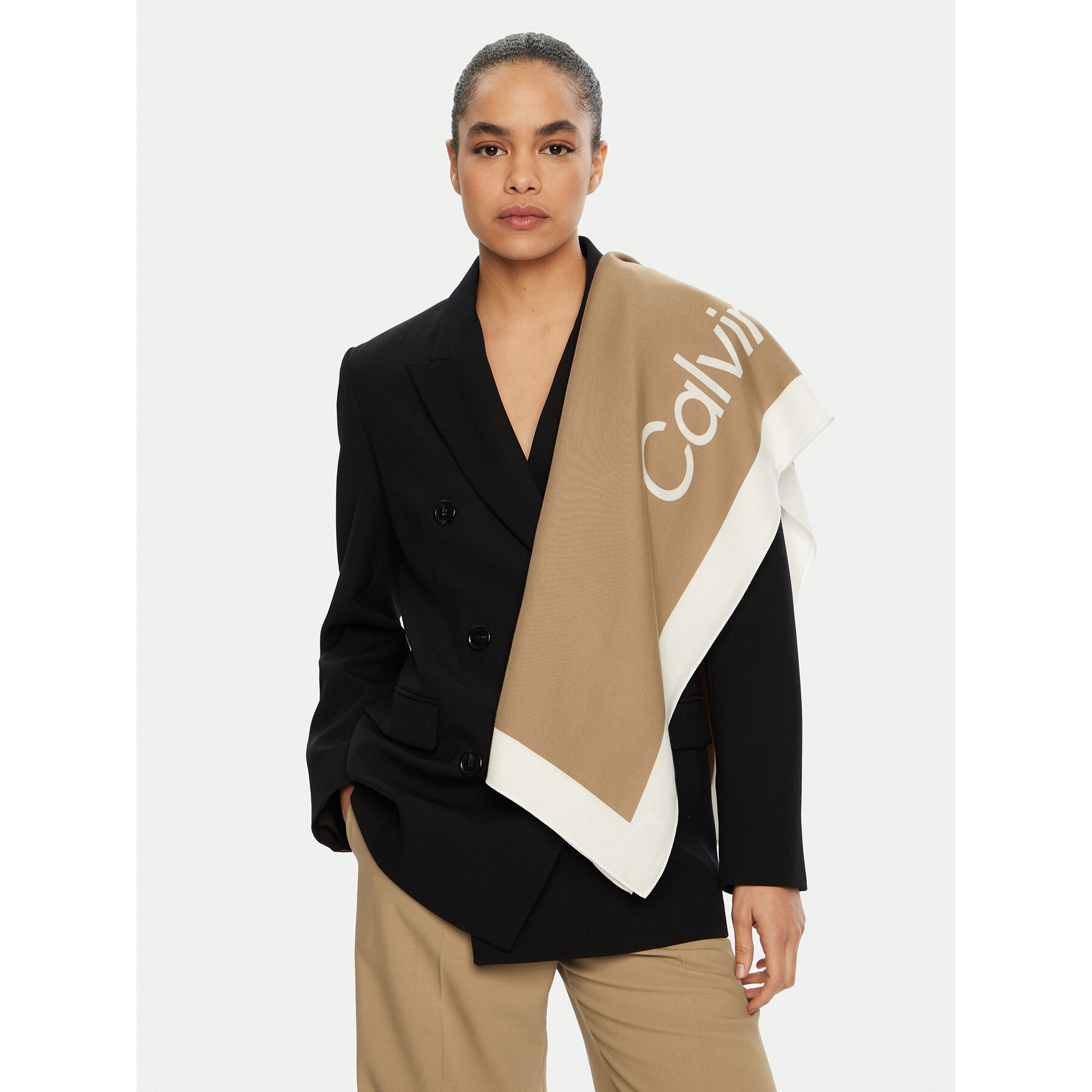 Eșarfă Calvin Klein K60K612882 Bej