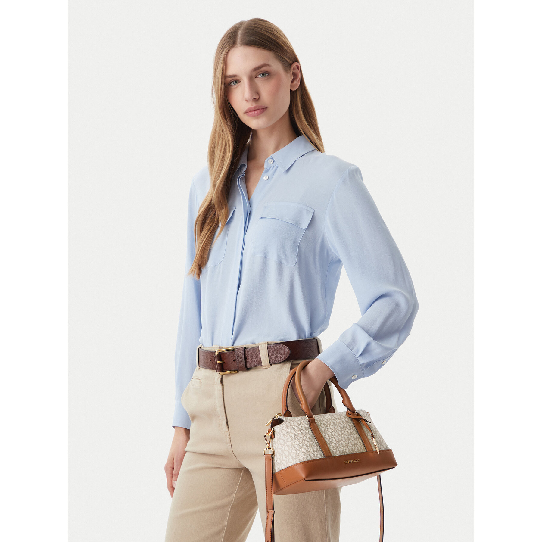 Geantă MICHAEL Michael Kors Andie 30S6G3PS1B Écru