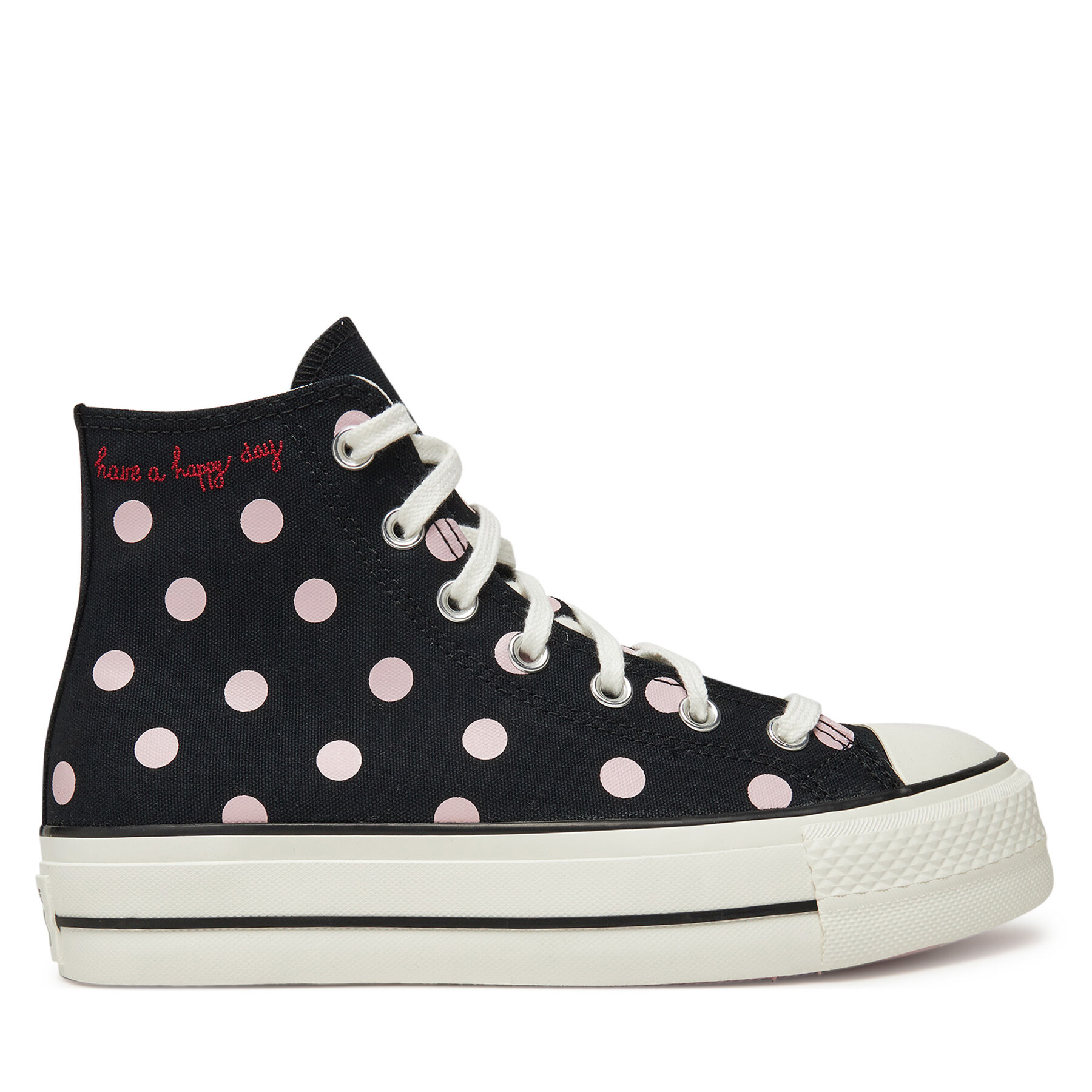 Plátěnky Converse Chuck Taylor All Star Lift Platform Polka Dots A10688C Černá