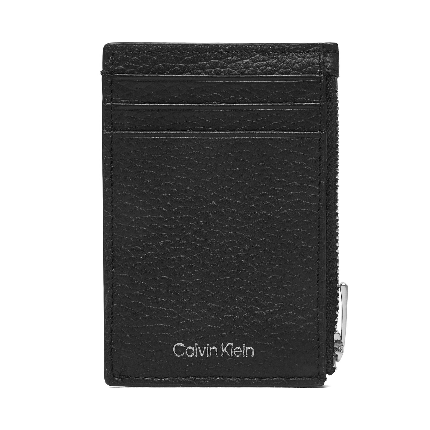 Etui pentru carduri Calvin Klein Foil Emboss N/S Zip Card Case LV04D1244G Negru