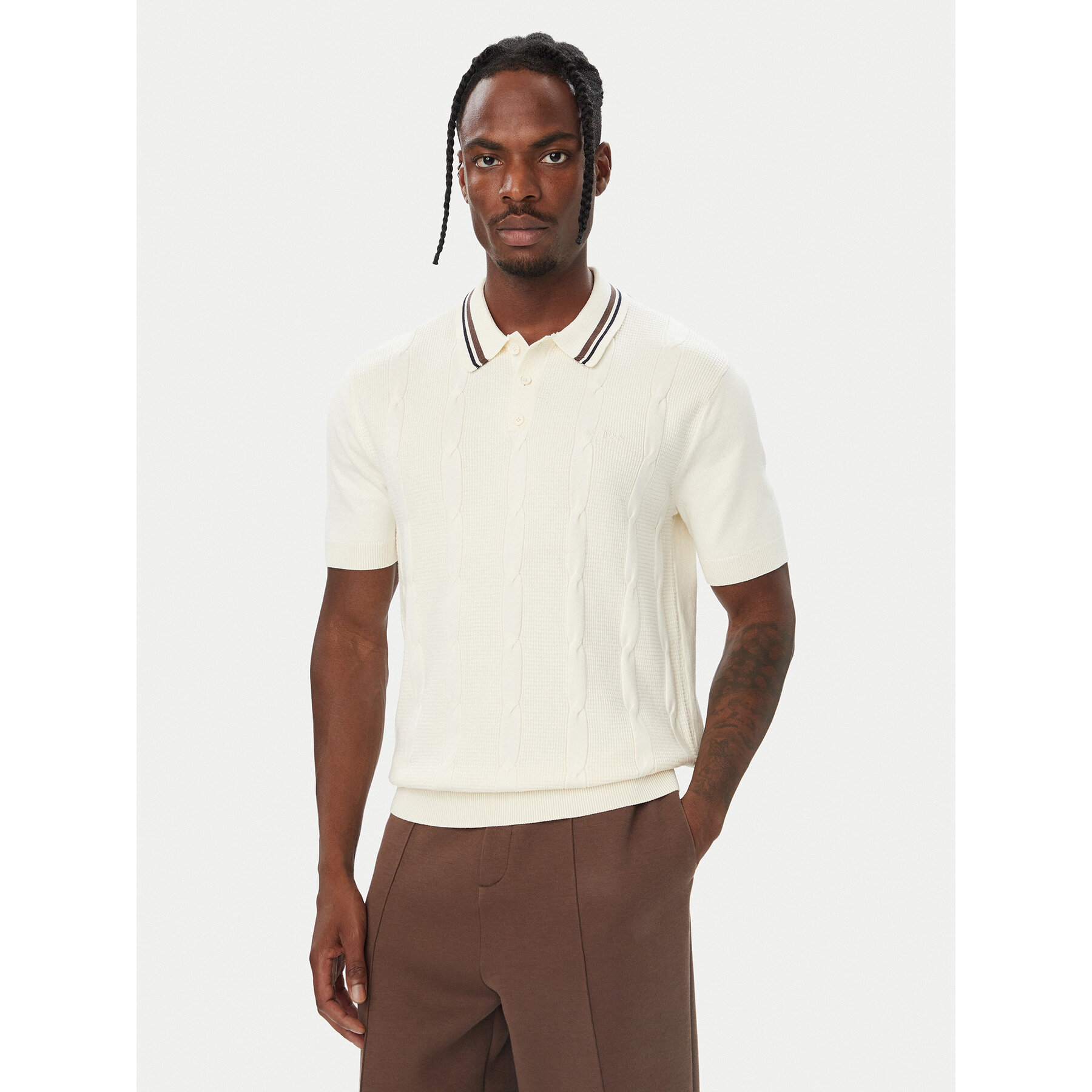 Guess Polo Z6BR01 Z1609 Krem Regular Fit