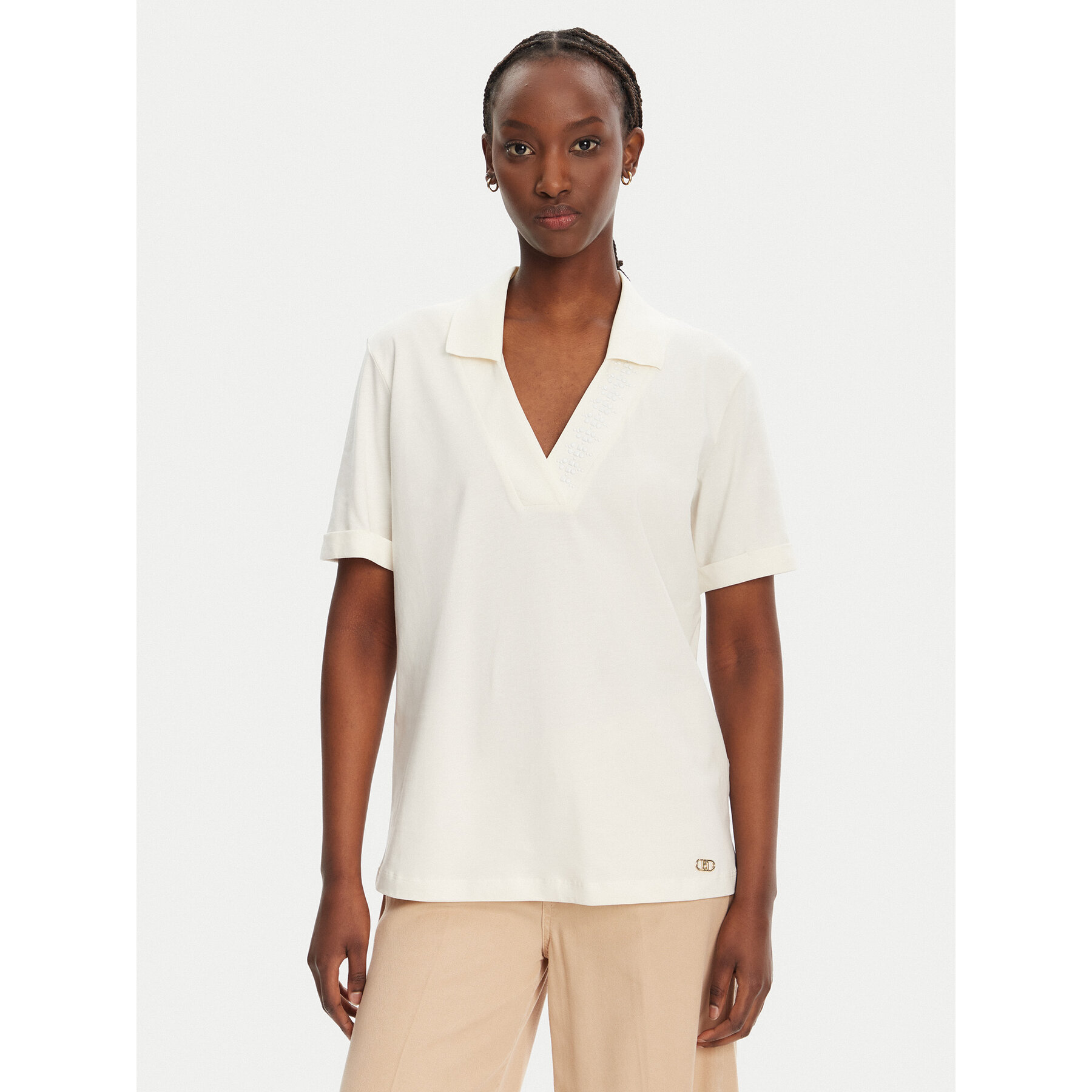 Liu Jo Sport T-shirt TA5187 J6308 Bianco Relaxed Fit