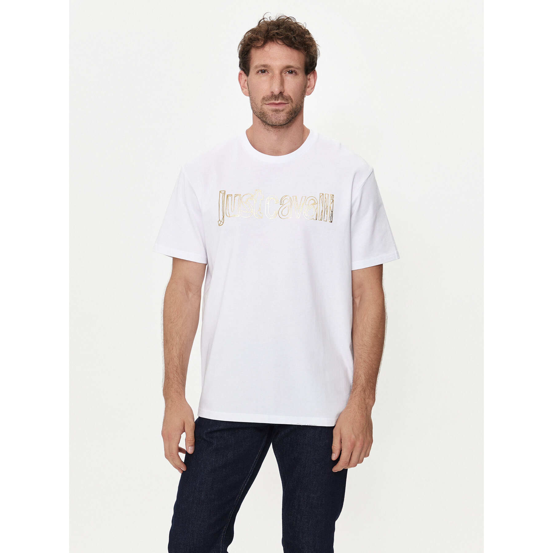Just Cavalli Just Cavalli T-Shirt 76OAHG15 Λευκό Regular Fit