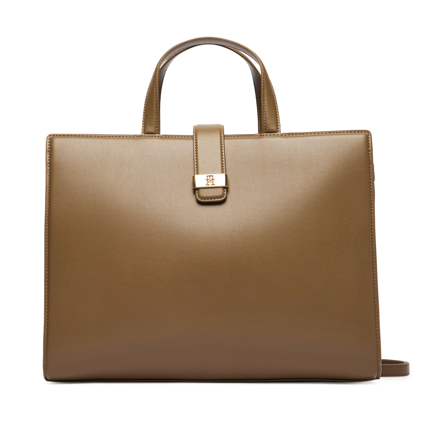 Дамска чанта Tommy Hilfiger Th Heritage Satchel AW0AW18287 Кафяв