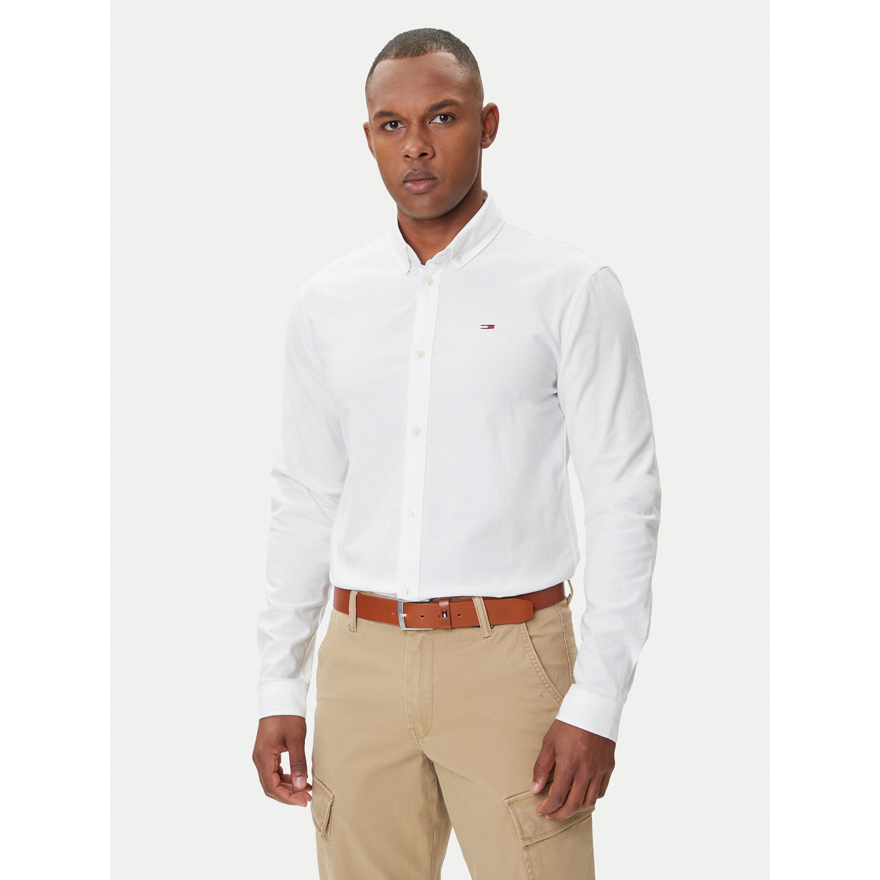 Tommy Jeans Hemd Oxford DM0DM09594 Weiß Slim Fit
