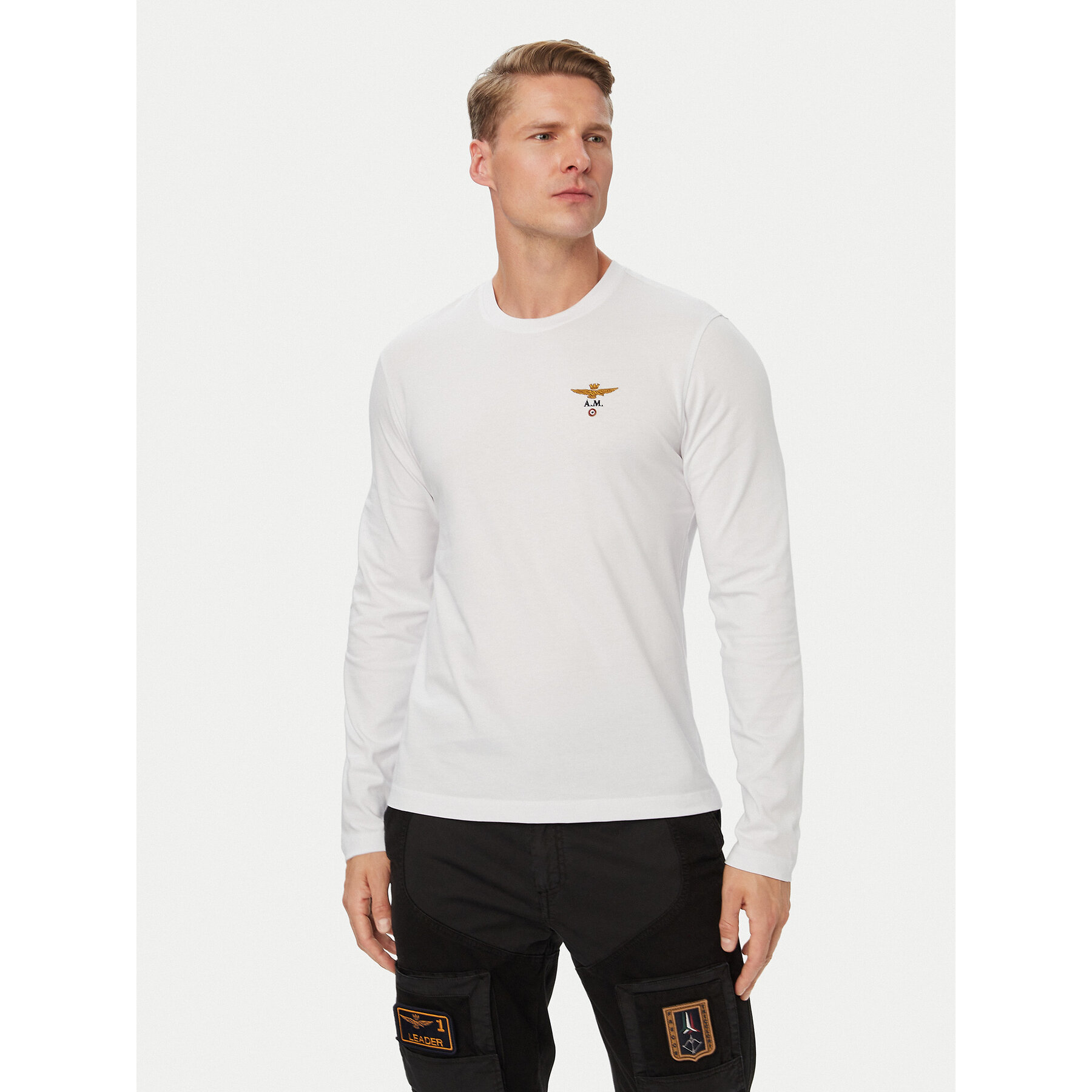 Aeronautica Militare Longsleeve 262TS2390UJ00372 Weiß Regular Fit