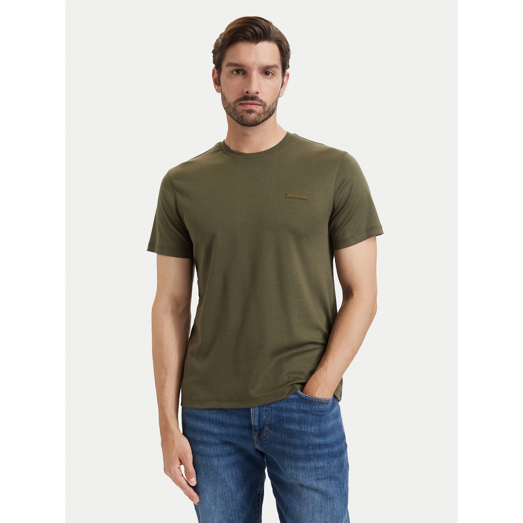 Calvin Klein T-Shirt LV04LG222G Khakifarben Slim Fit