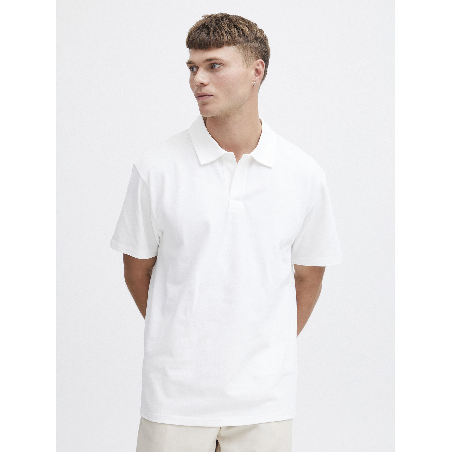 Solid Polo 21108171 Bianco Regular Fit