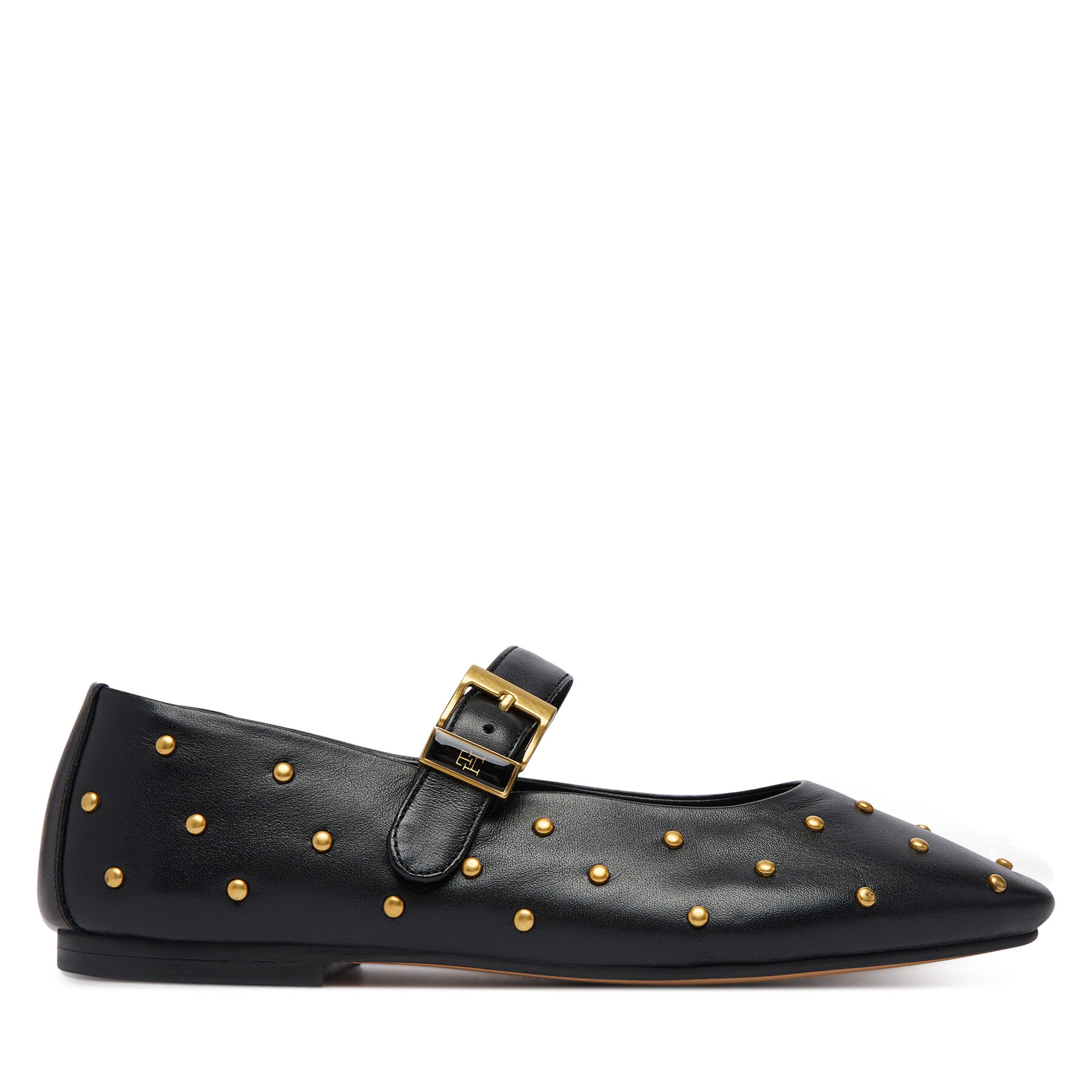 Balerinke Tommy Hilfiger Th Buckle Leather Stud Ballerina FW0FW09541 Crna