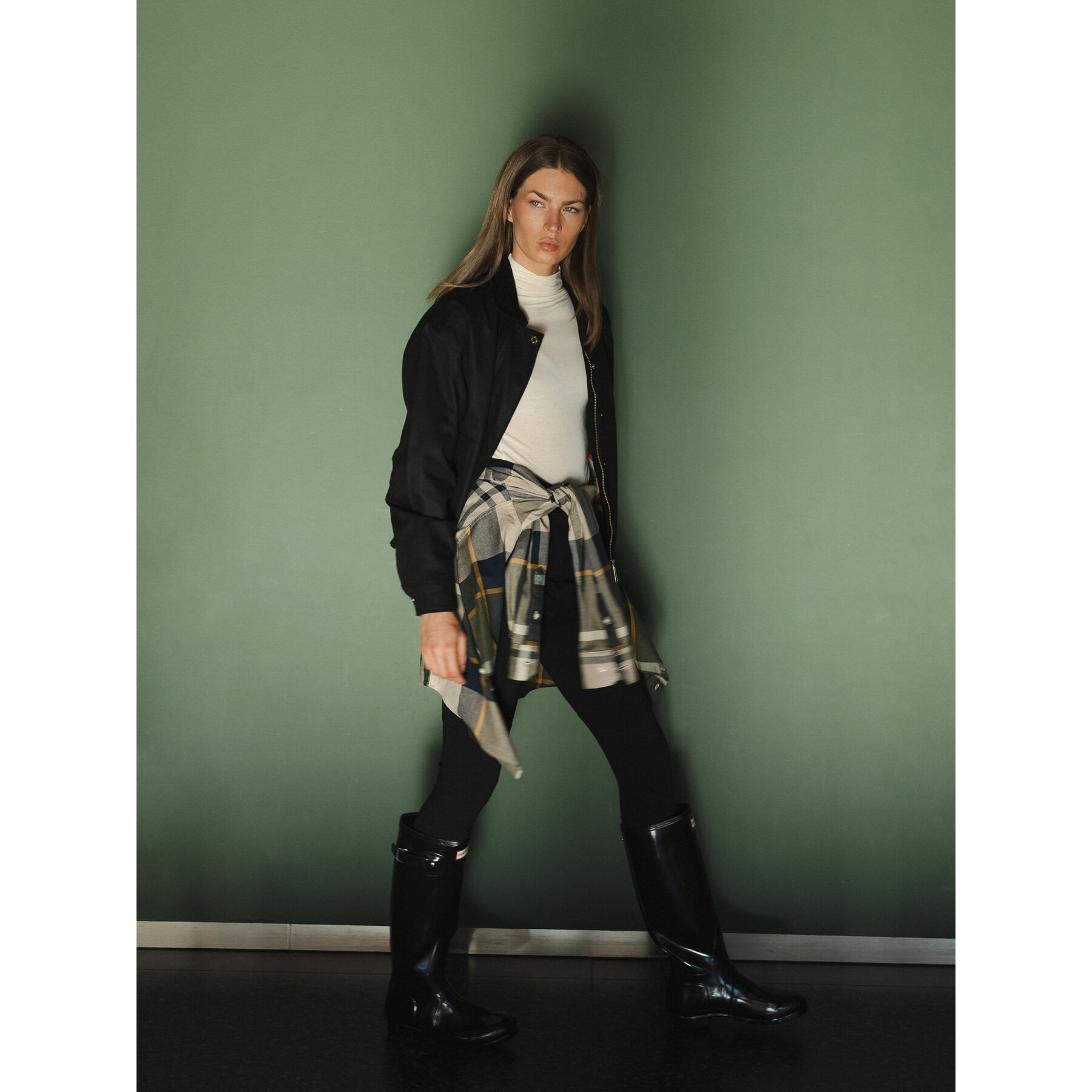 Hunter Prijelazna jakna Leith HARW0065251 Crna Oversize