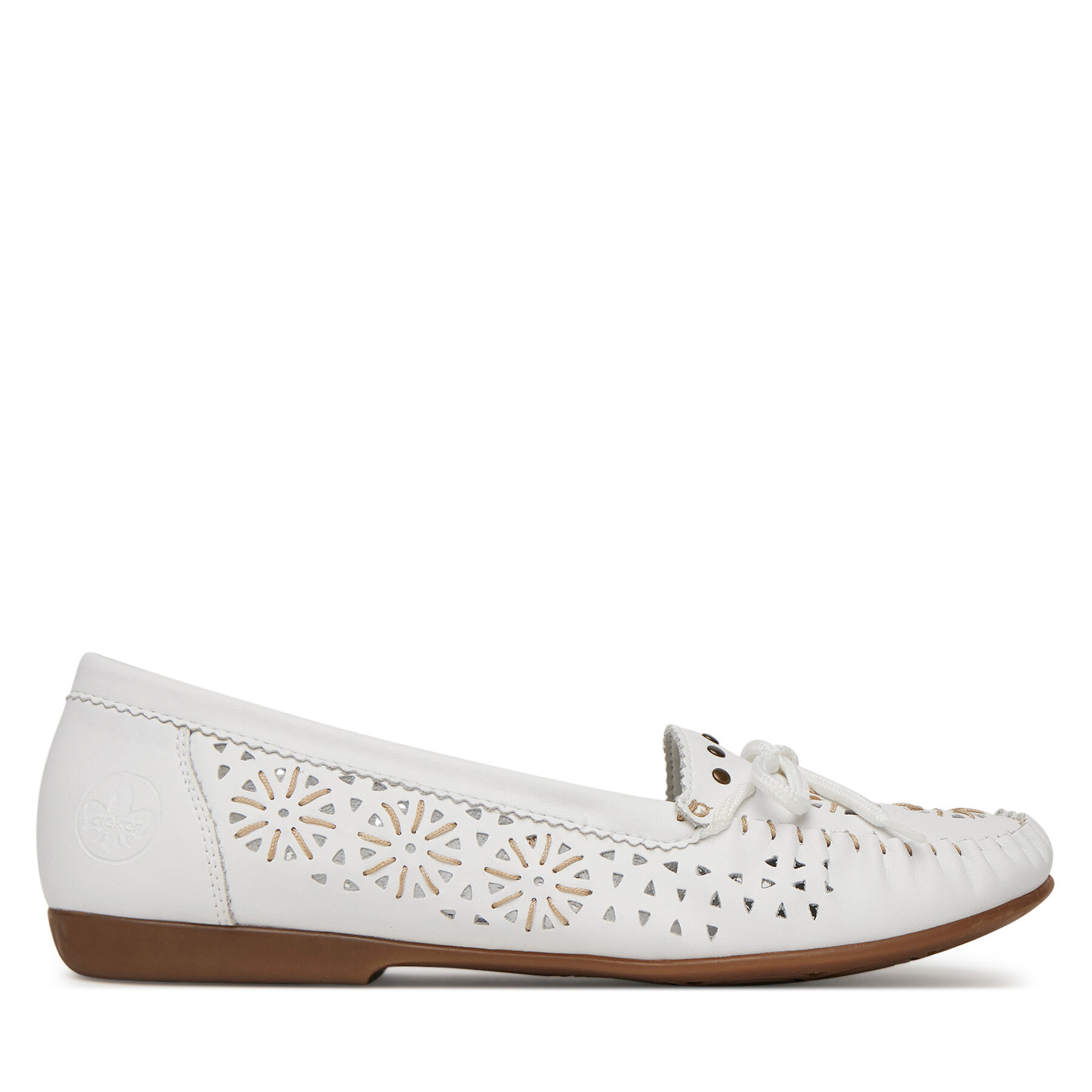 Mocasini Rieker L6396-80 Alb