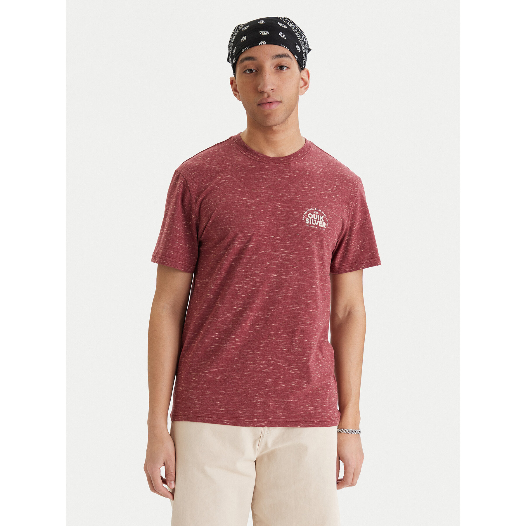 Quiksilver Majica EQYKT04416 Bordo rdeča Regular Fit
