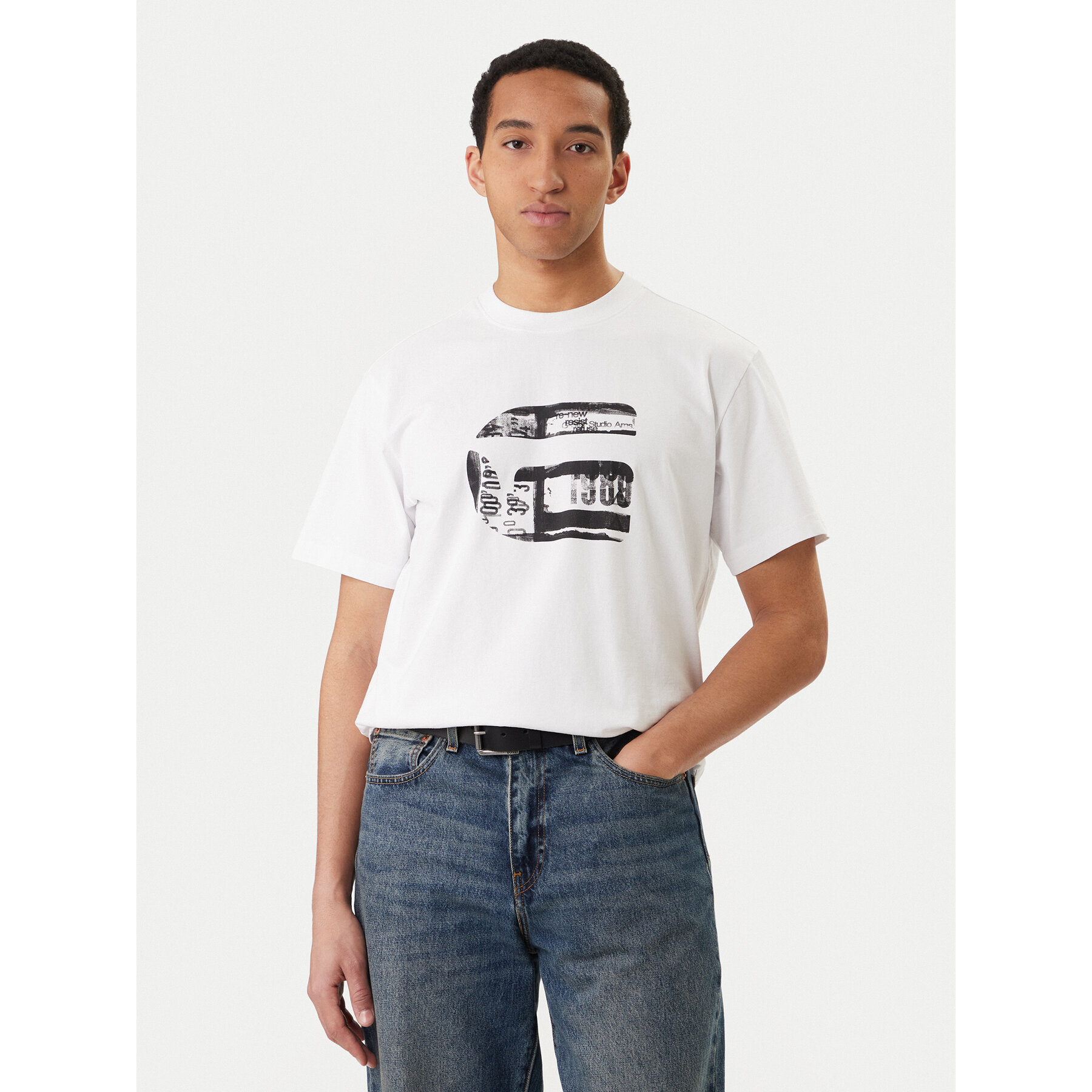 G-Star Raw T-Shirt G Icon Graphic D28823-E385 Weiß Regular Fit