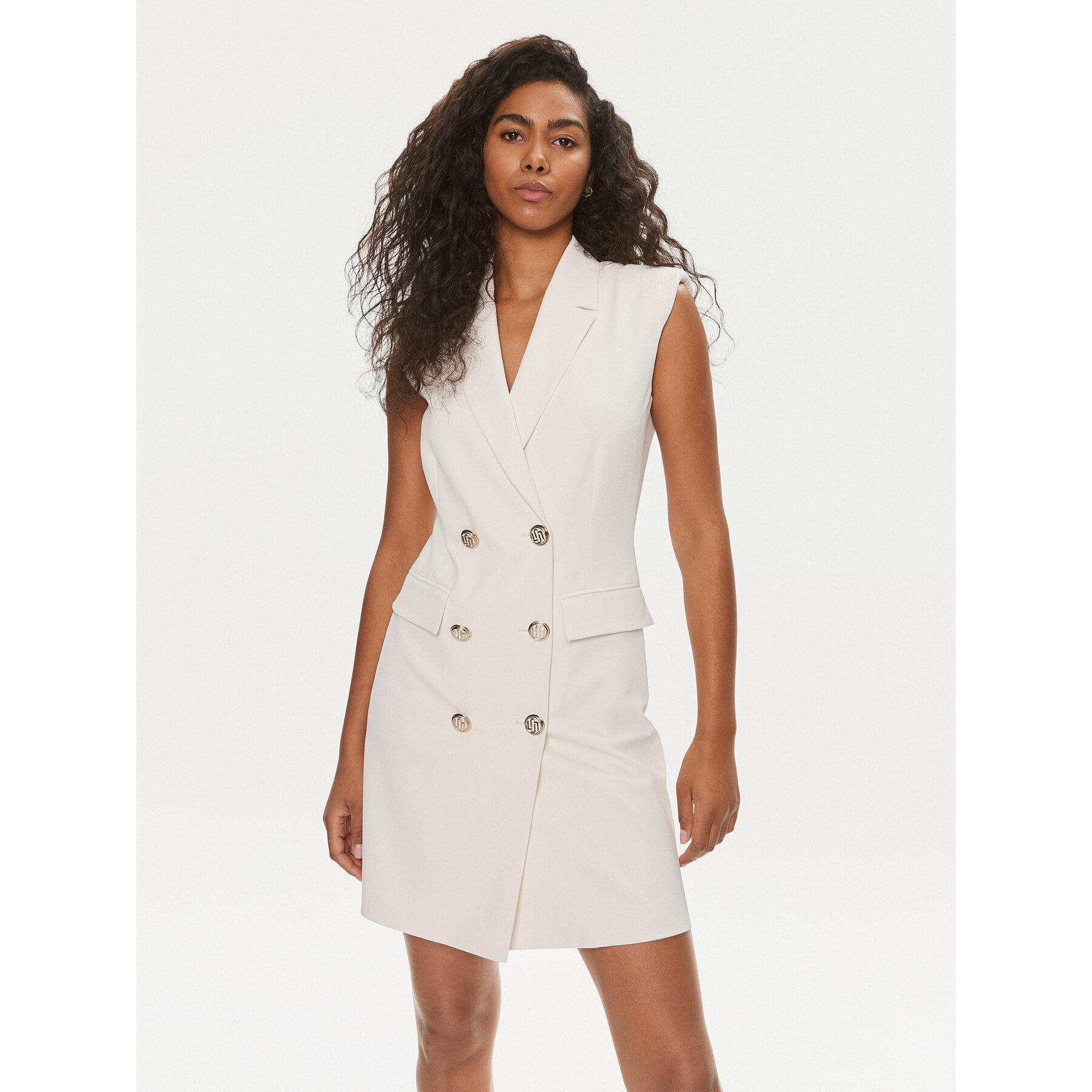 Liu Jo Coctailkleid CA4148 T2552 Écru Regular Fit