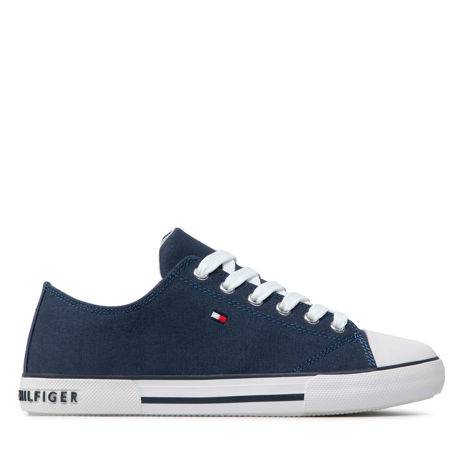 Bambino Scarpe da ginnastica Tommy Hilfiger, Taglia 41, Blu scuro, Low Cut Lace-Up Sneaker T3X4-32207-0890 S, taglia : 41