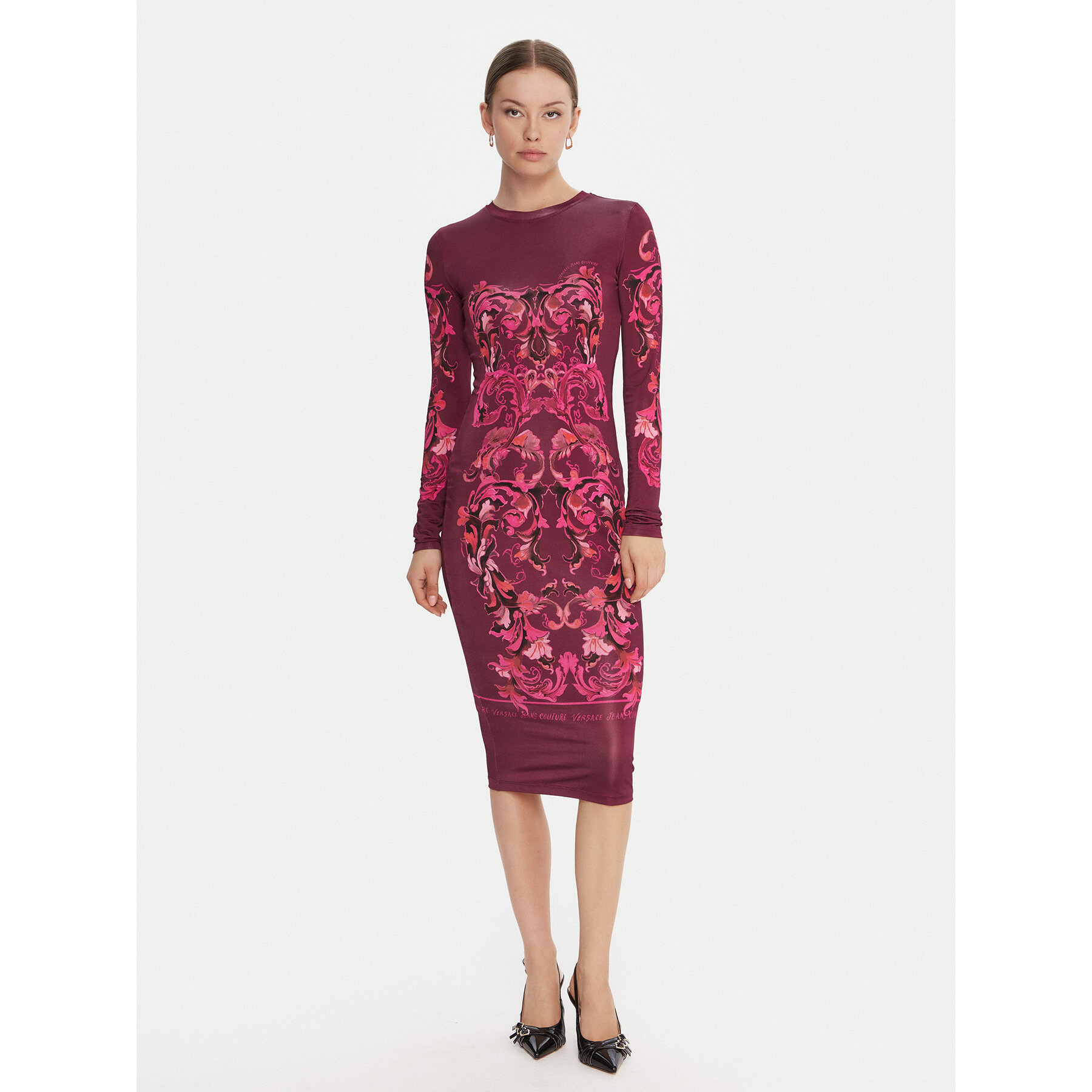 Versace Jeans Couture Kleid für den Alltag 79HAO9P0 JS524 Violett Slim Fit