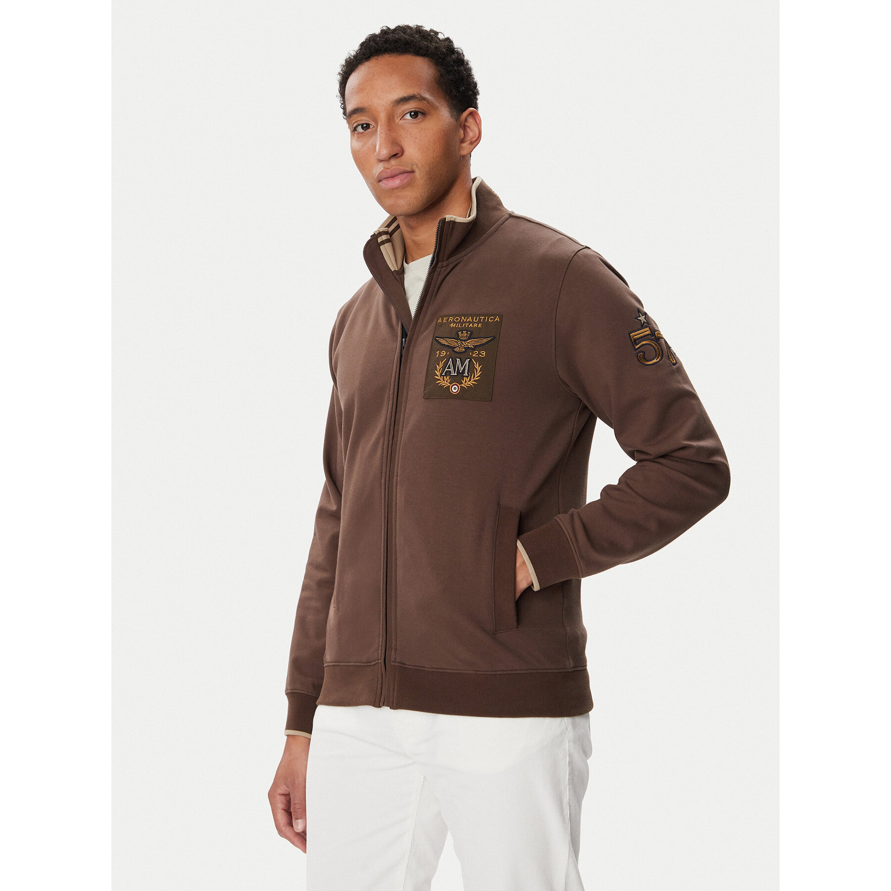 Aeronautica Militare Sweatshirt 262FE2136UF00662 Braun Regular Fit