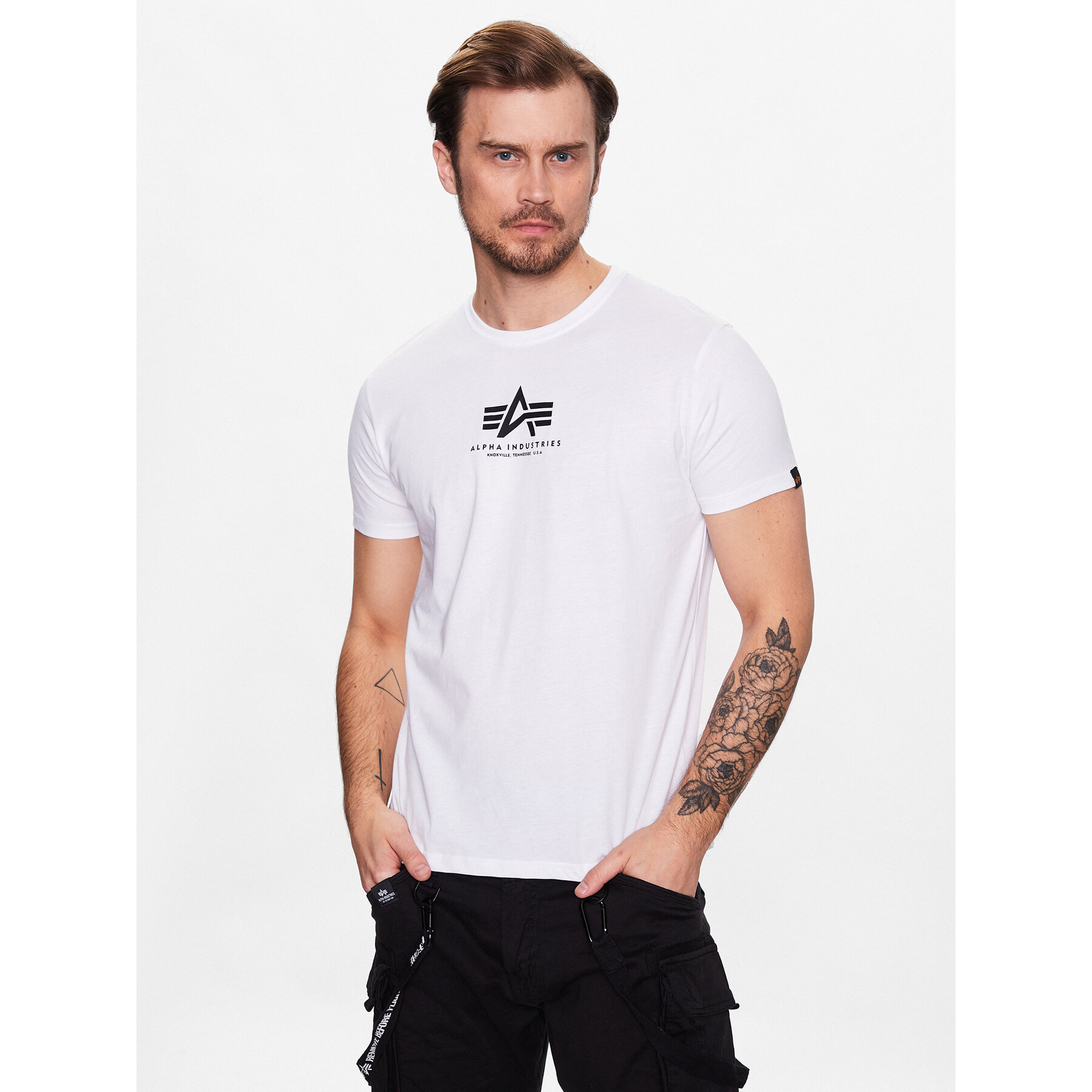 Alpha Industries Majica Basic 118533 Bela Regular Fit