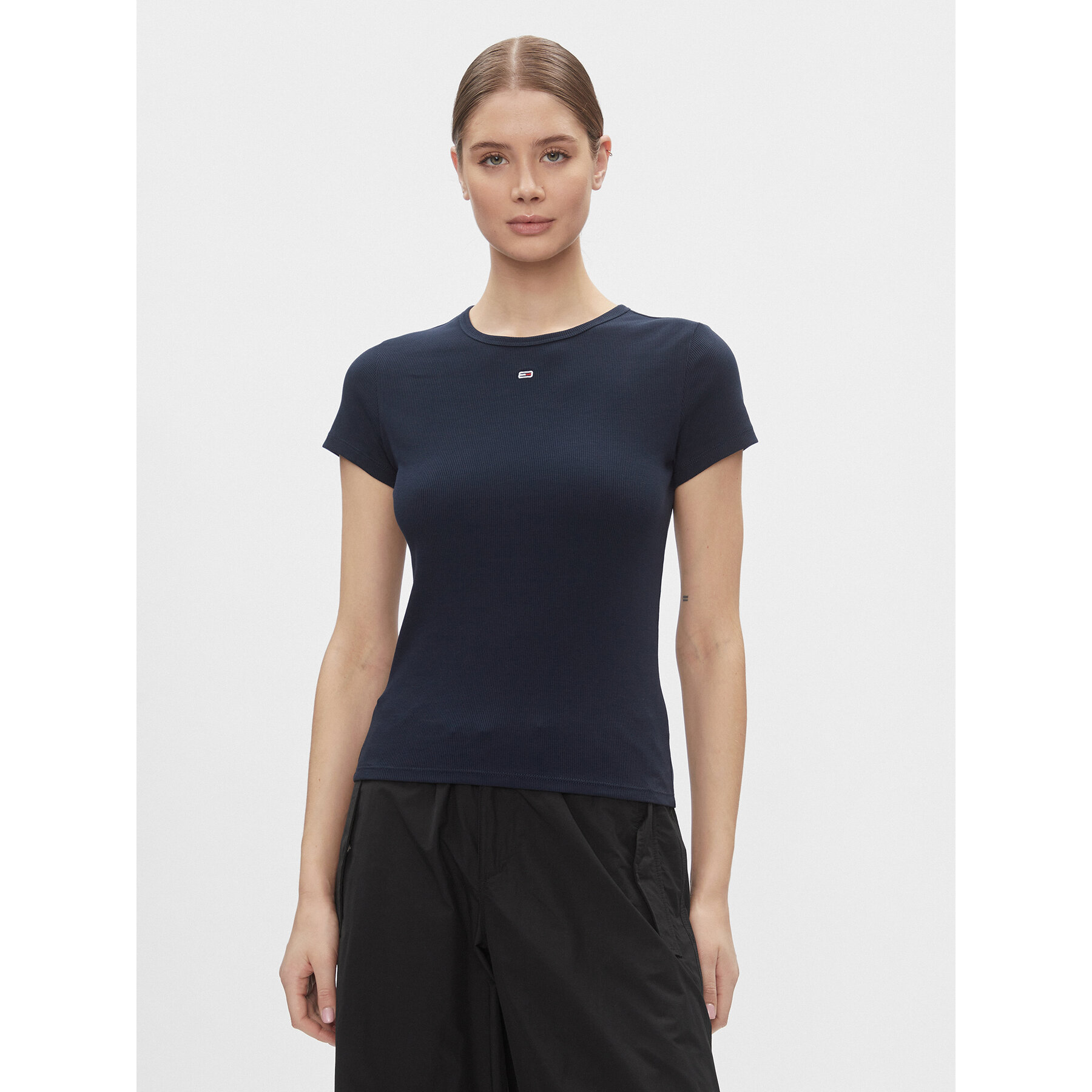 Tommy Jeans T-Shirt Essential DW0DW17383 Σκούρο μπλε Slim Fit