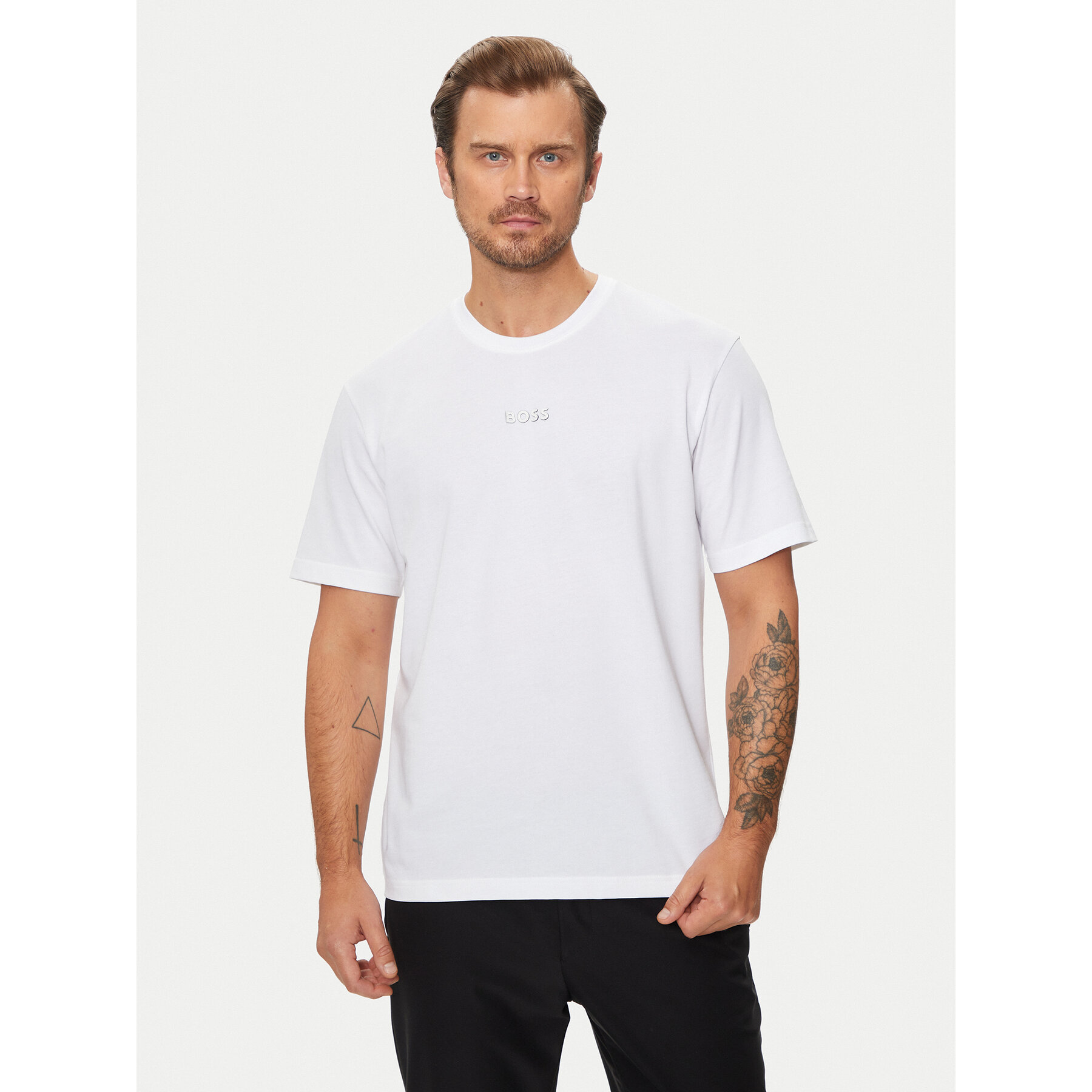 Boss Marškinėliai 50519368 Balta Oversize