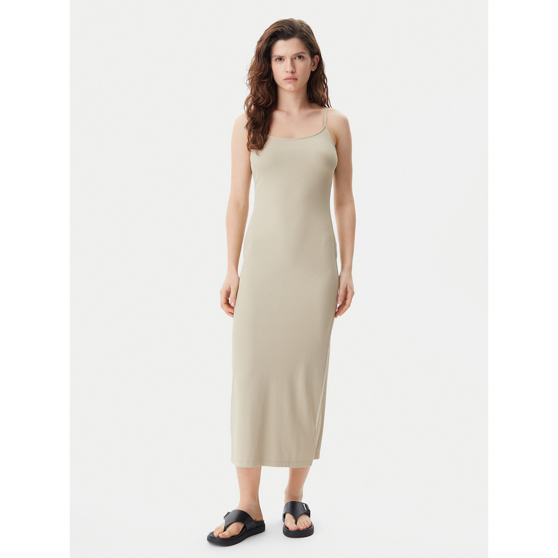 Calvin Klein Jeans Sommerkleid Logo J20J225288 Beige Slim Fit