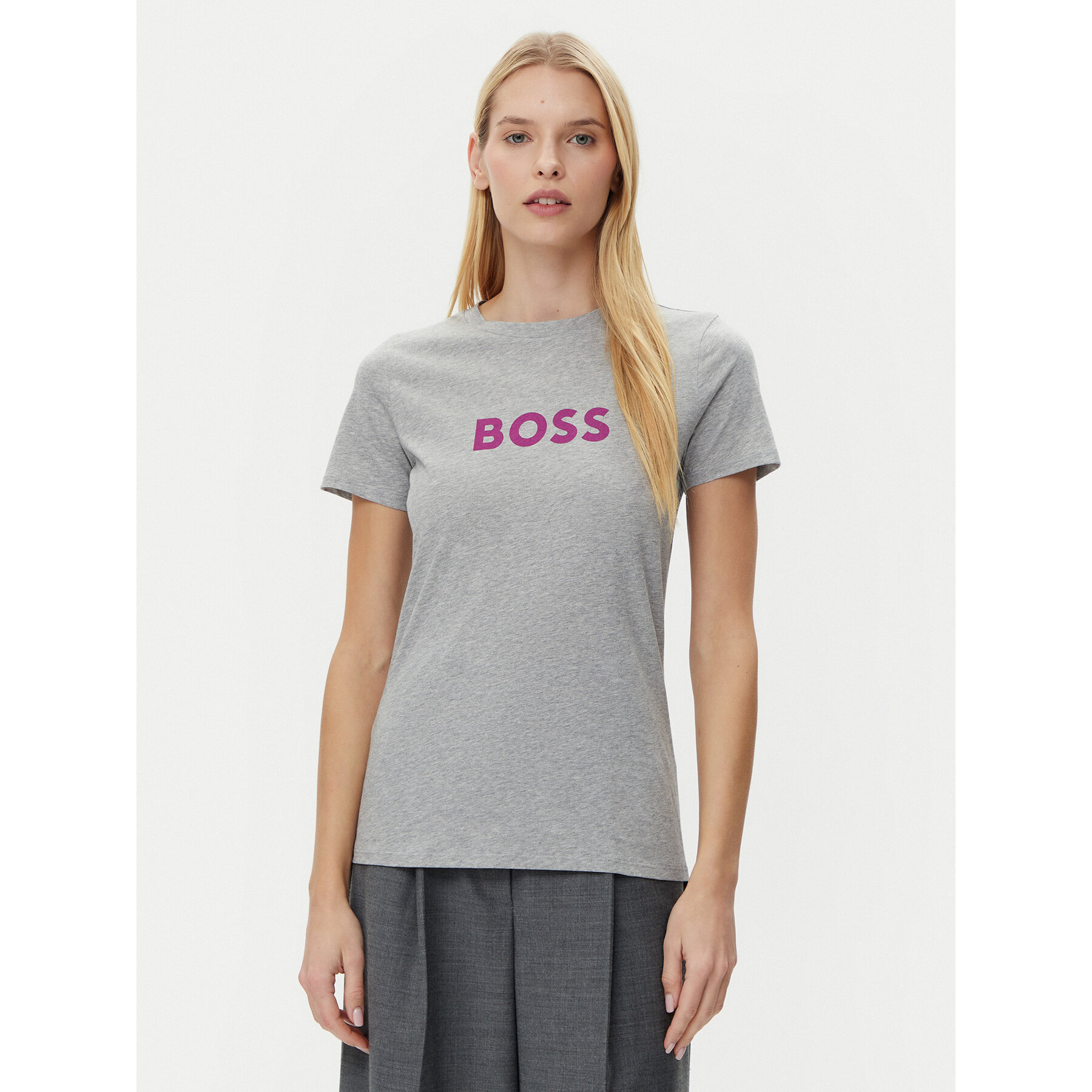 BOSS Póló C_Elogo_5 50501139 Szürke Regular Fit