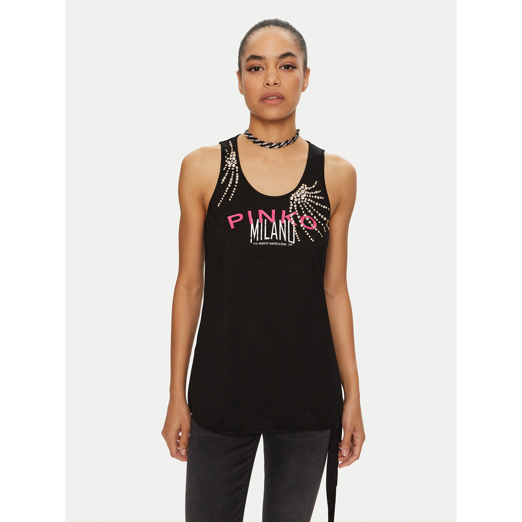 PINKO Τοπ Lesina 103131 A1LV Μαύρο Regular Fit