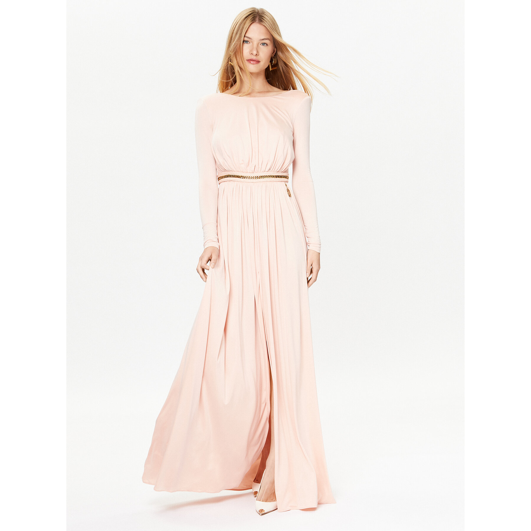 Elisabetta Franchi Abendkleid AB-456-32E2-V780 Rosa Slim Fit