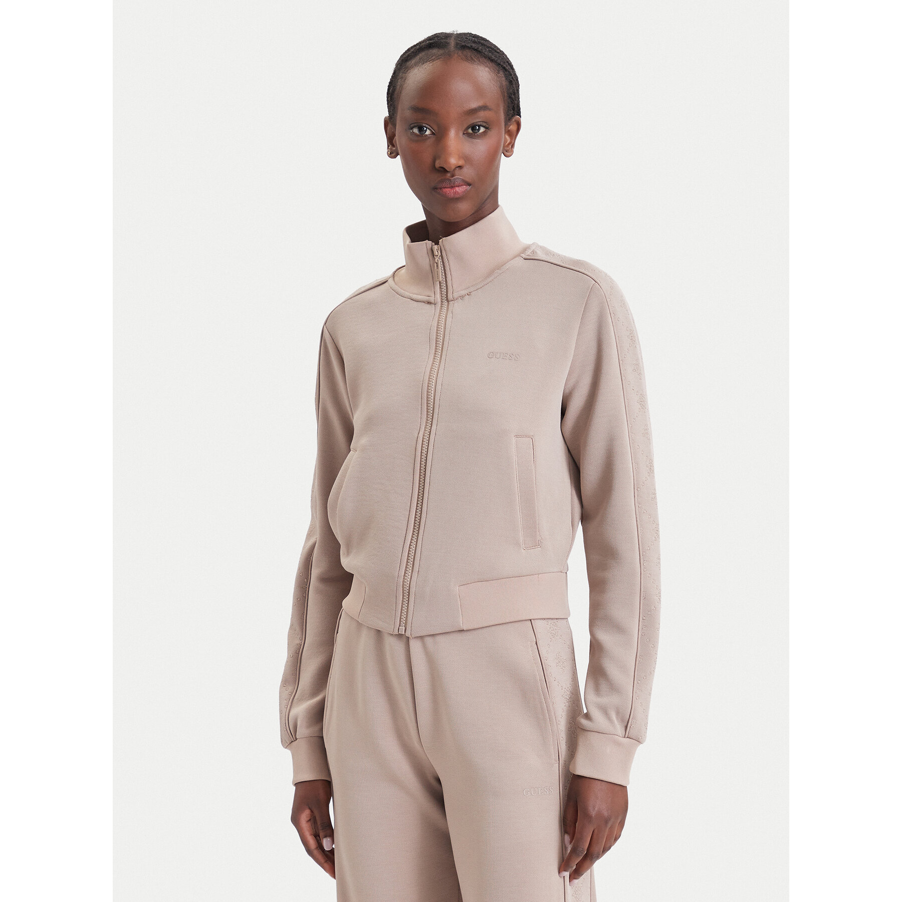 Guess Sweatshirt V6BQ18 K6358 Dunkelbeige Regular Fit