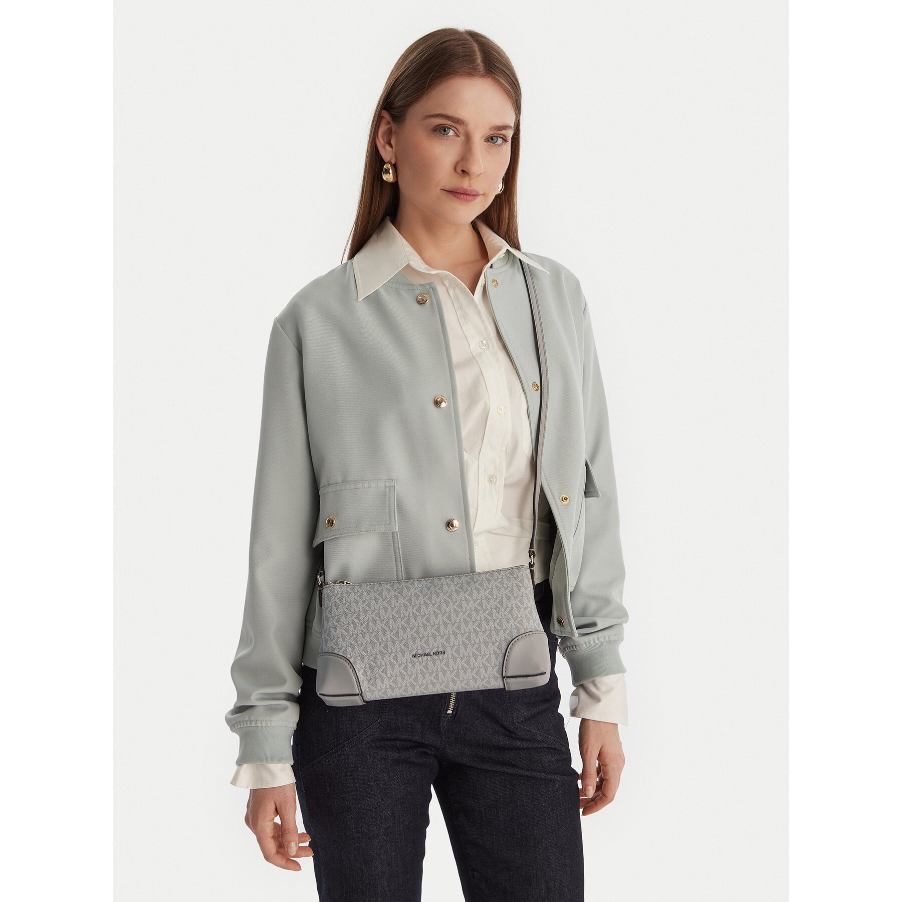 Дамска чанта MICHAEL Michael Kors Murphy 32R6S1WC1B Сив