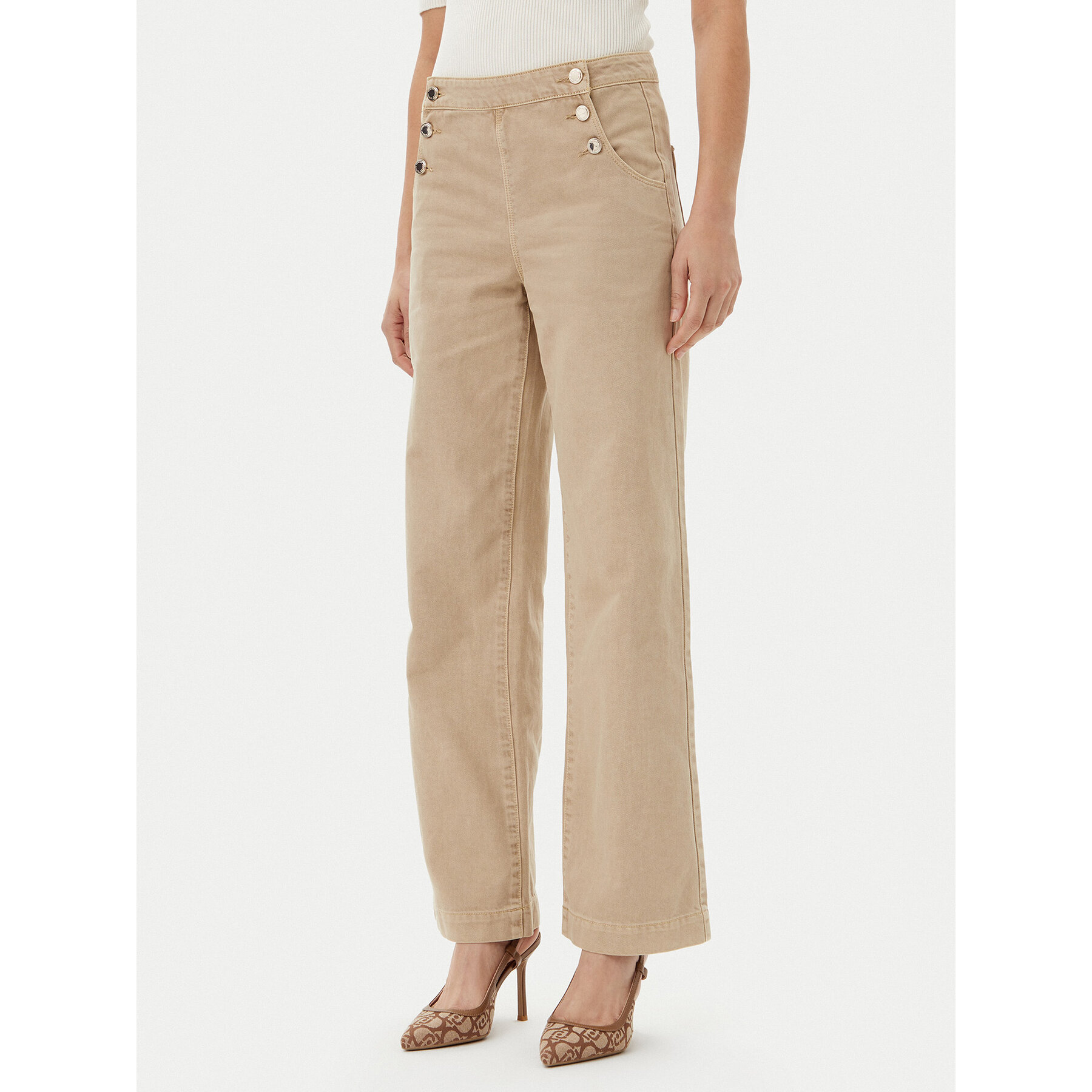 Morgan Stoffhose 251-PICHAK Beige Wide Leg