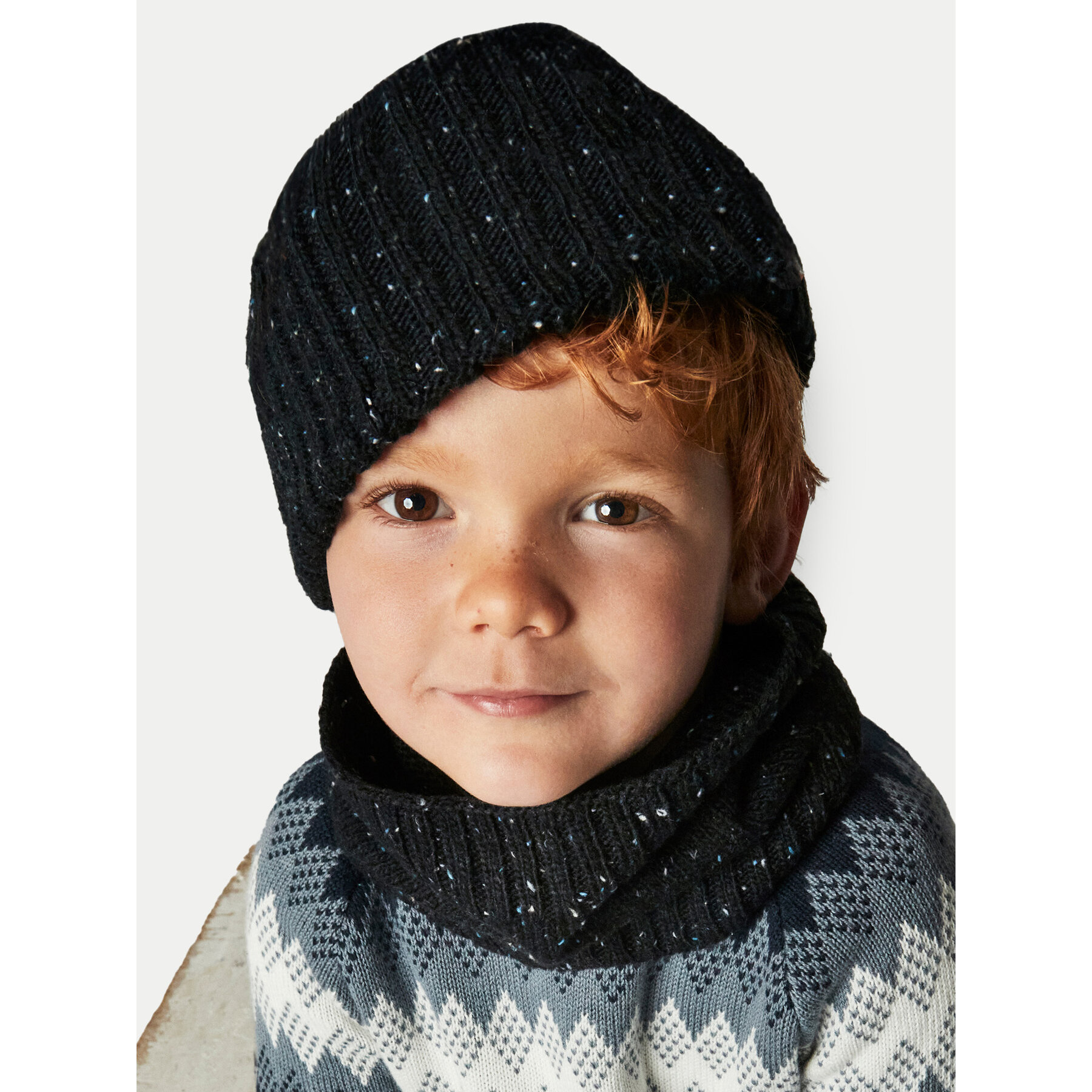 Bambini Completo cappello e scaldacollo , Taglia 4Y,Blu scuro,10824, taglia : 4Y