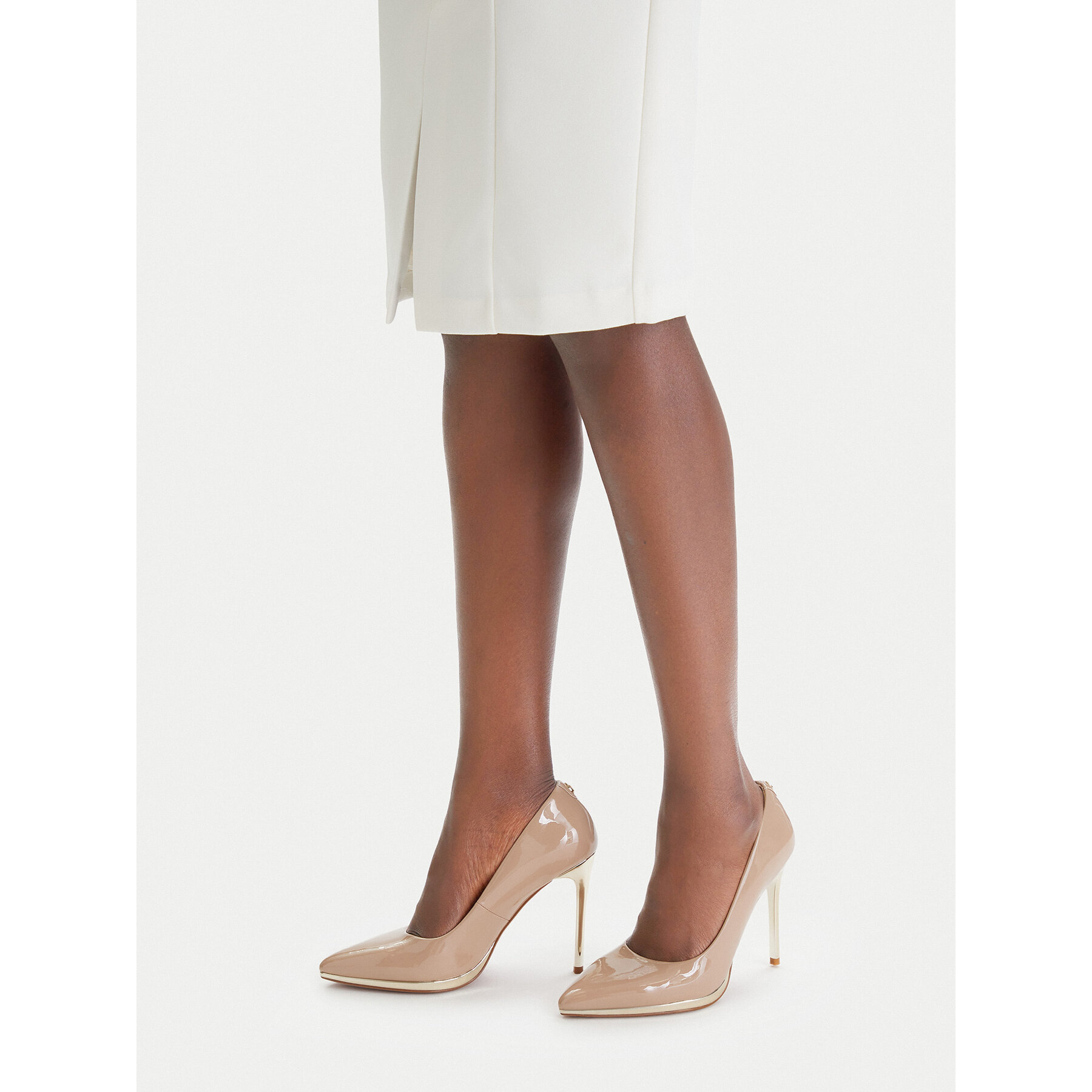 Pantofi cu toc subțire Nine West EO-CD25-218-1 Bej