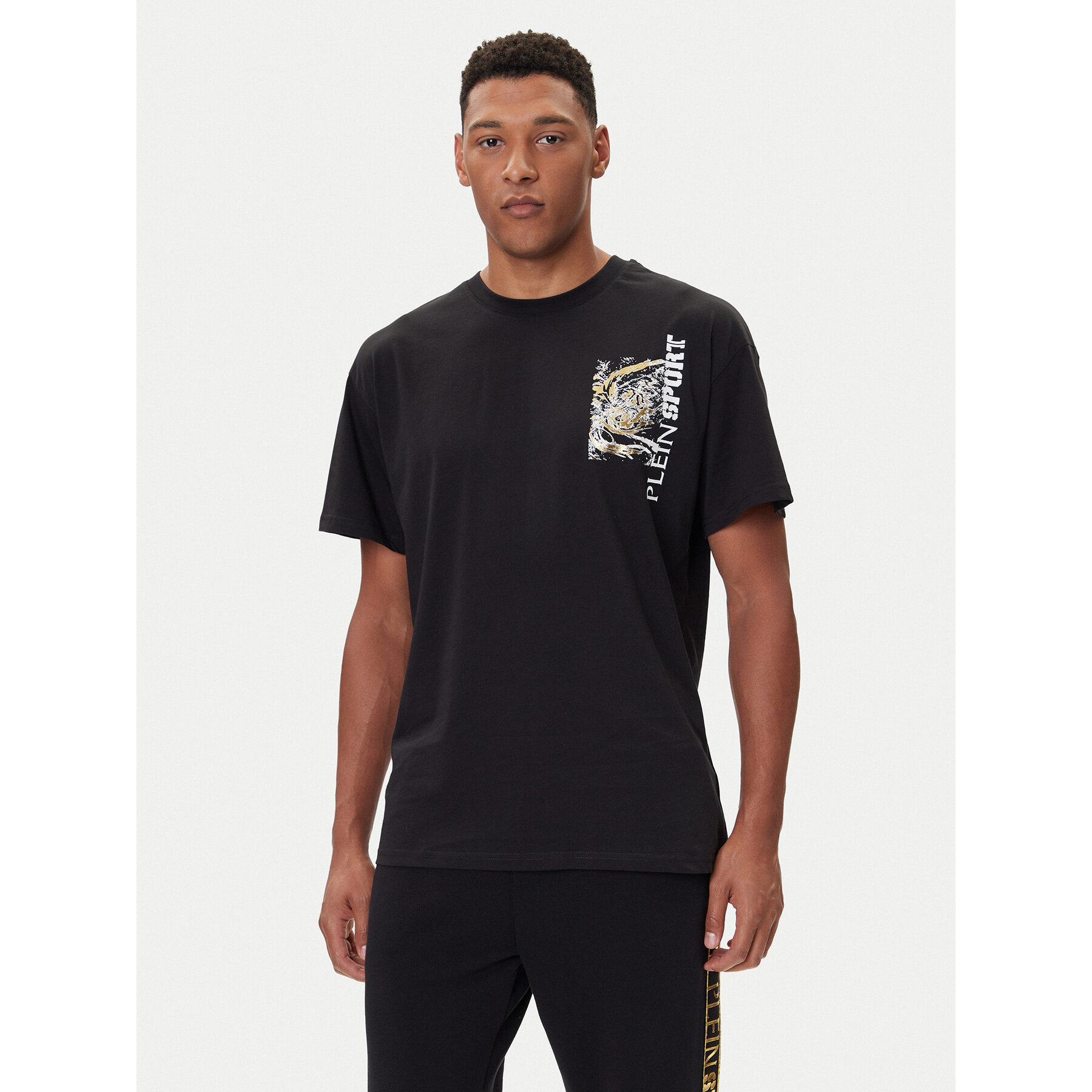Plein Sport Póló FAEC MTK8368 STE001N Fekete Loose Fit