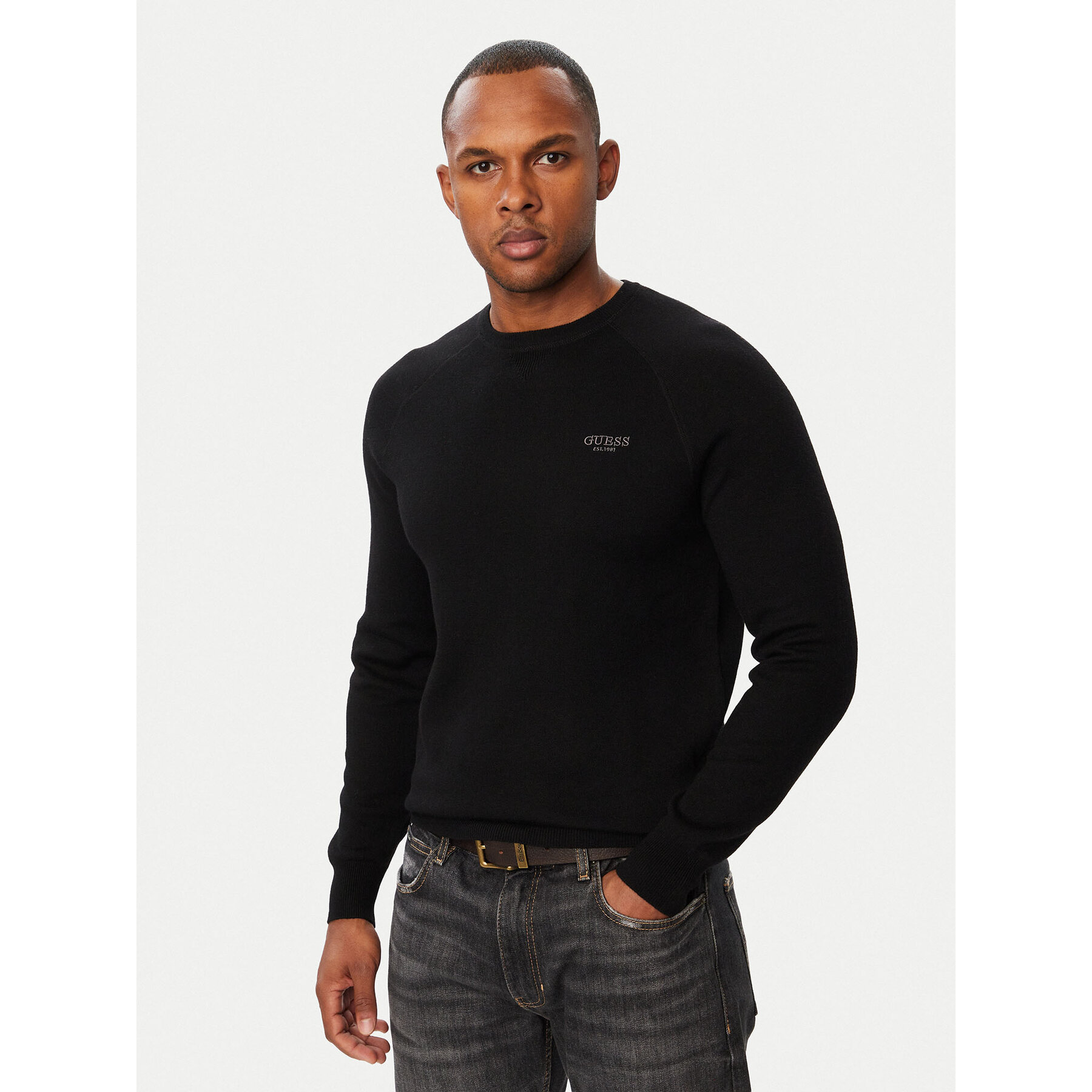 Guess Pullover M6BR13 Z1361 Schwarz Regular Fit