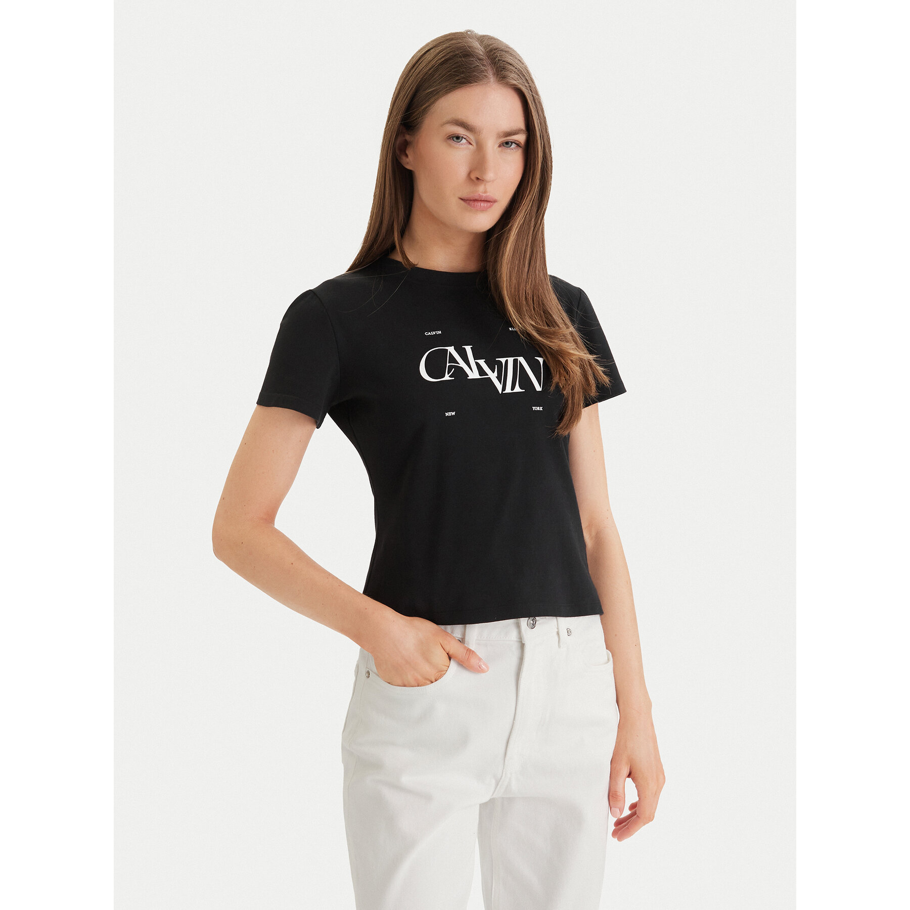 Calvin Klein Jeans T-Shirt Seasonal LV047F808G Schwarz Slim Fit