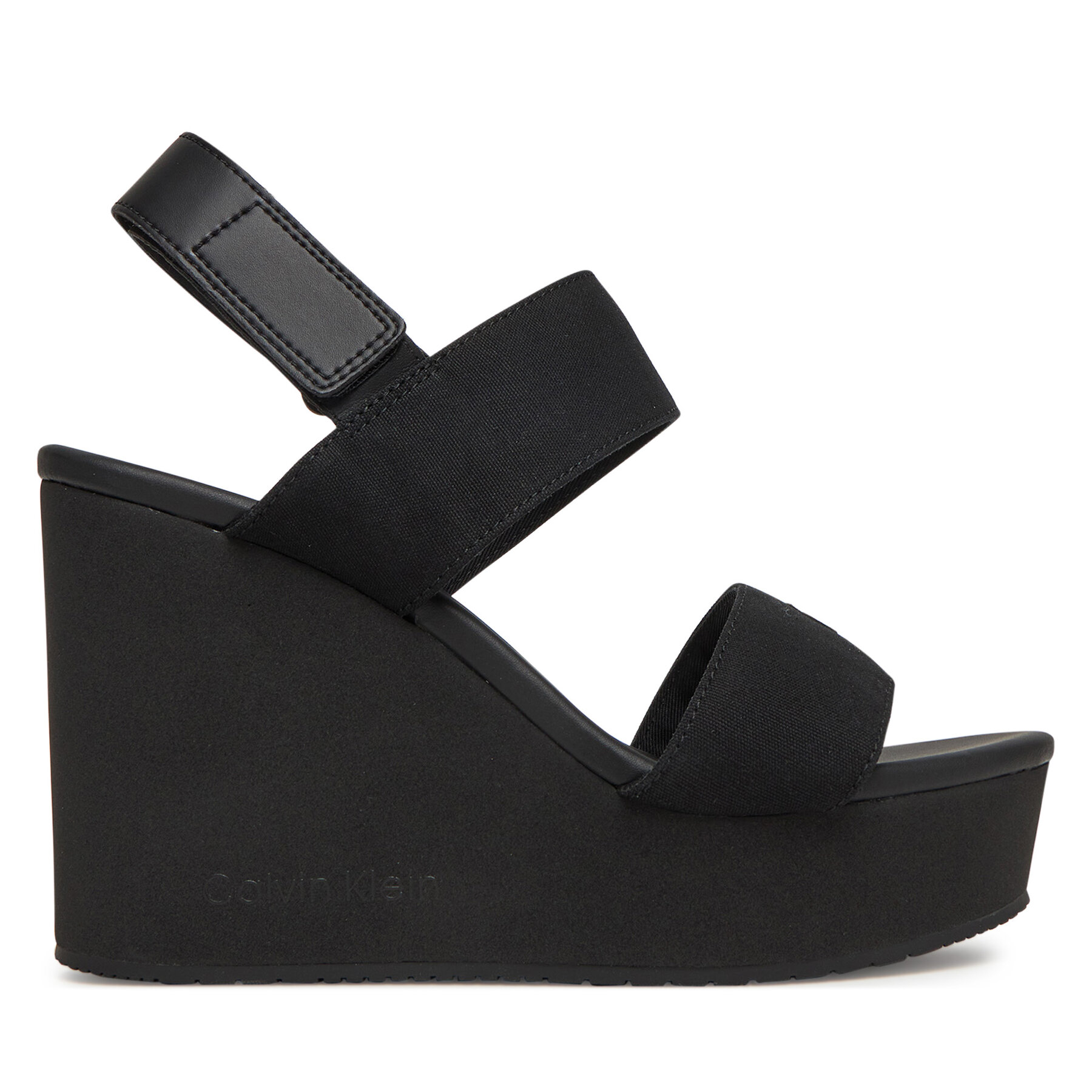 Sandály Calvin Klein Jeans Wedge Sandal Webbing In YW0YW01790 Černá