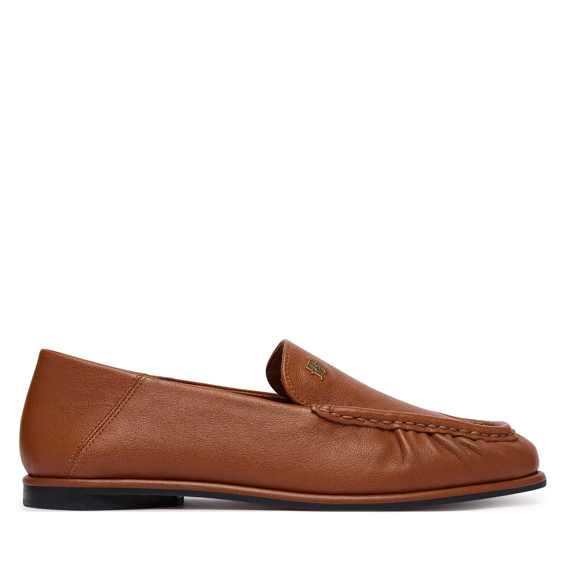 Lordsy Tommy Hilfiger Leather Ruched Toe Loafers FW0FW09250 Hnedá