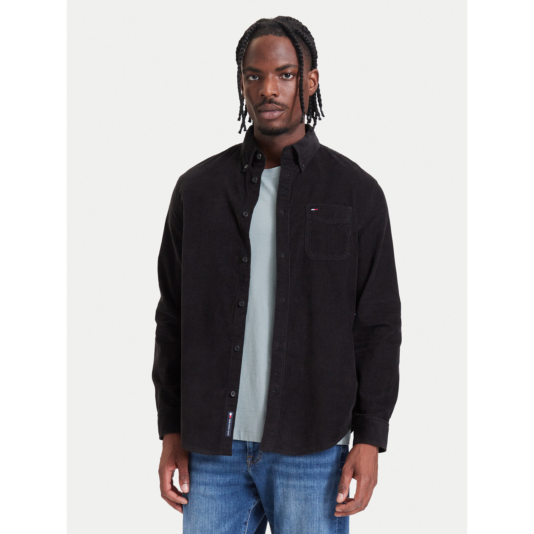 Tommy Jeans Hemd DM0DM23517 Schwarz Regular Fit