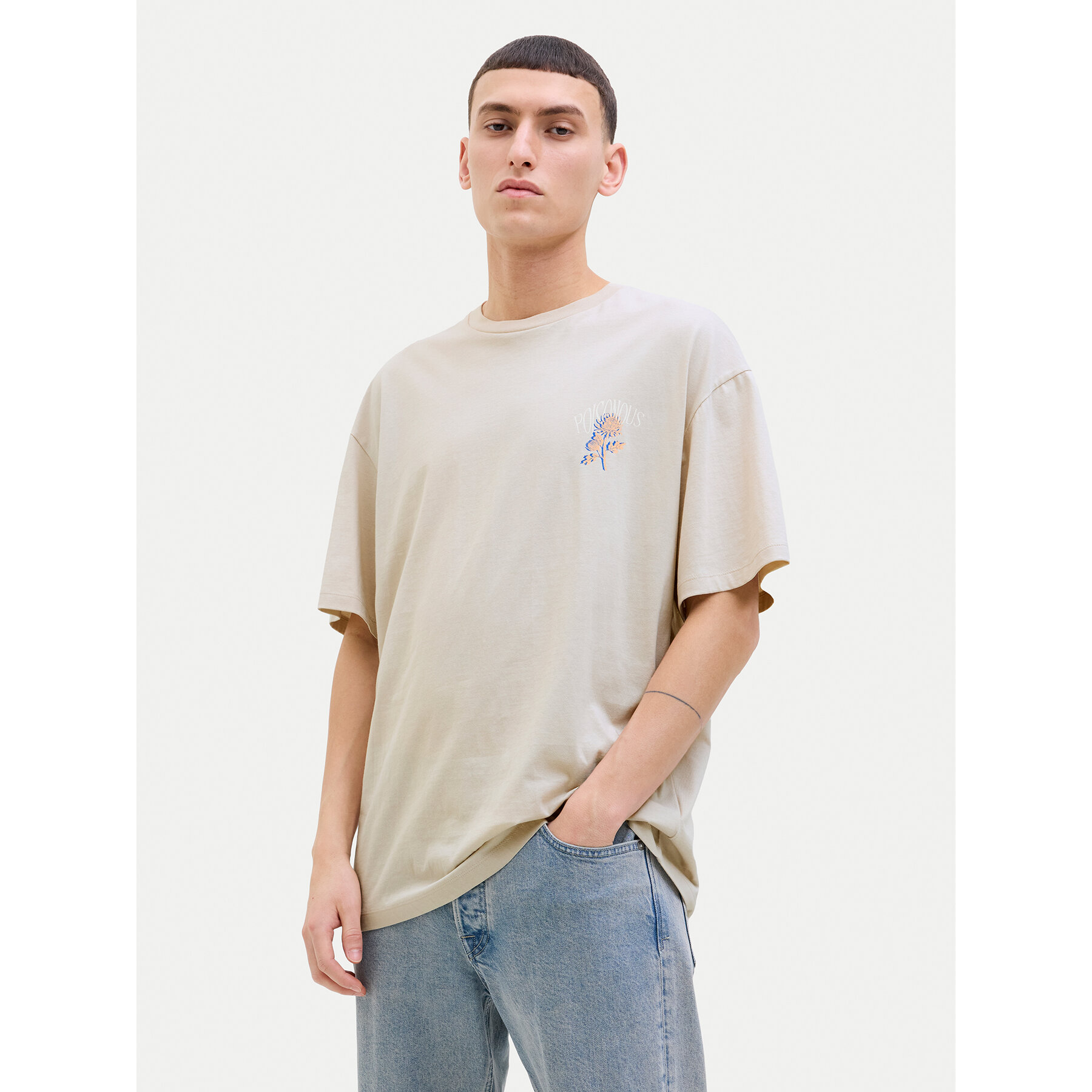 Jack & Jones T-Shirt Charge 12269384 Μπεζ Relaxed Fit